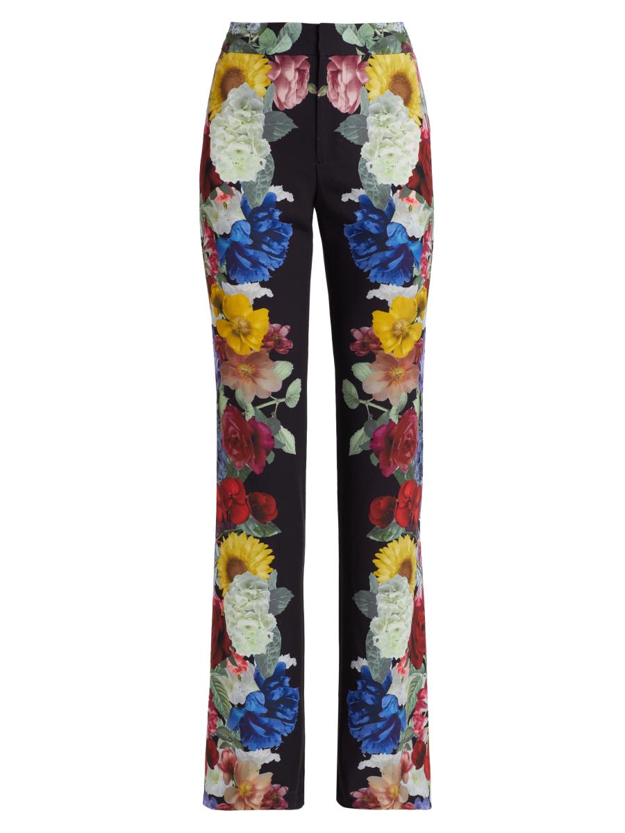 【ALICE+OLIVIA】Brynlee Bootcut Pants - Juniper Floral Black Alice + Olivia Floral High Waist Bootcut Pants | Nordstrom
