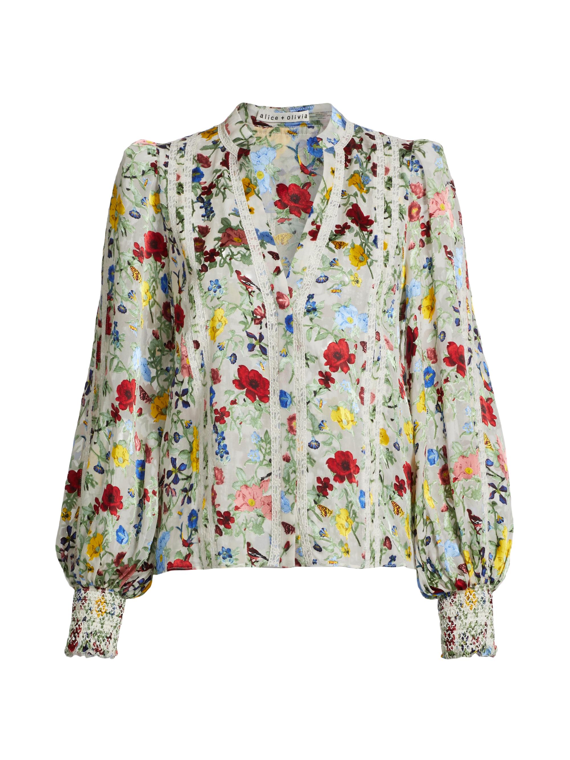 Alice + Olivia Women's Arlette Floral Blouson Sleeve Blouse - Dollhouse
