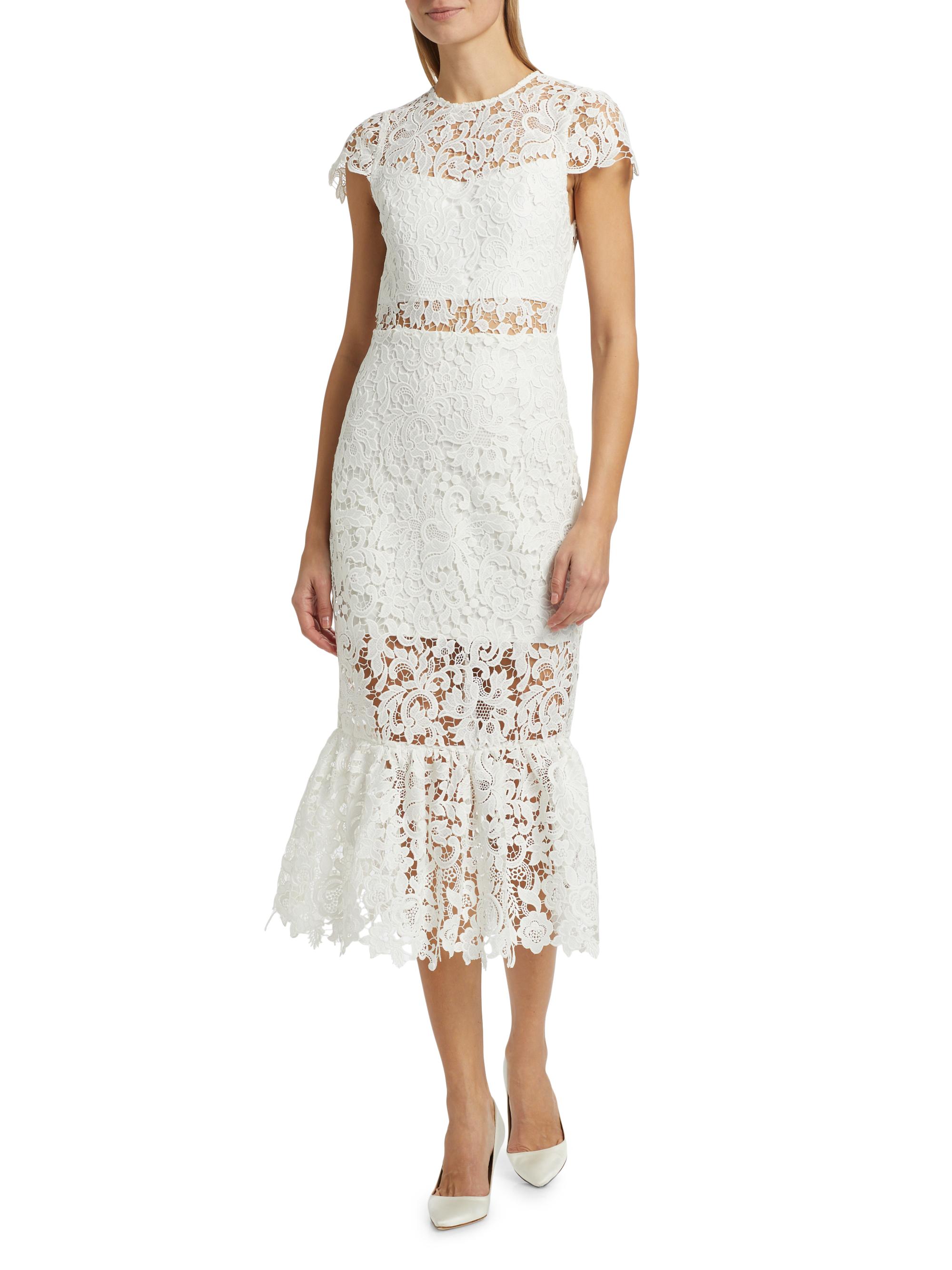 Alicia品 Alice + Olivia Clover Open Back Lace Midi-Dress | Saks Fifth Avenue