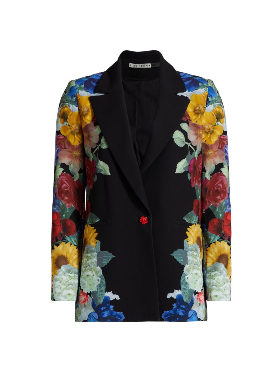 限定セール!ALICE + OLIVIA Denny 花柄 ジャケット Alice + Olivia Denny Floral Tailored Slim Boyfriend Blazer