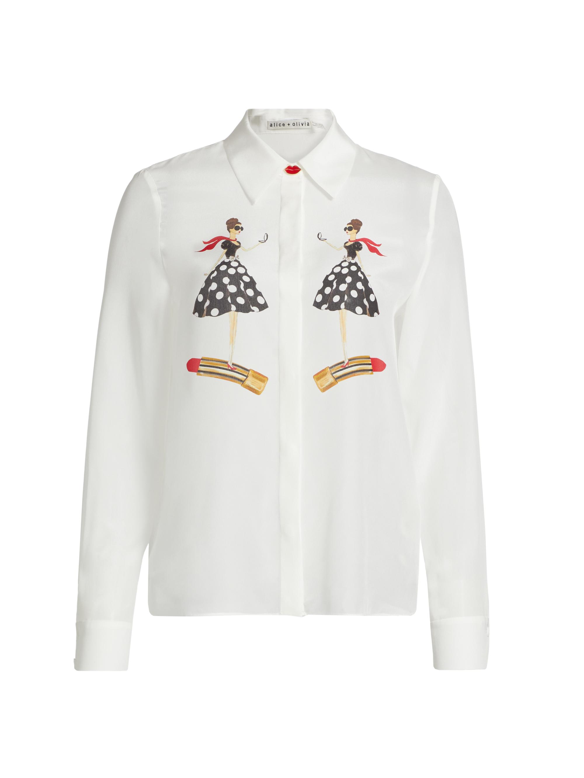 アリスアンドオリビア シルクブラウス WILLA SILK BLOUSE in ISLAND DREAMS MULTI | ALICE + OLIVIA