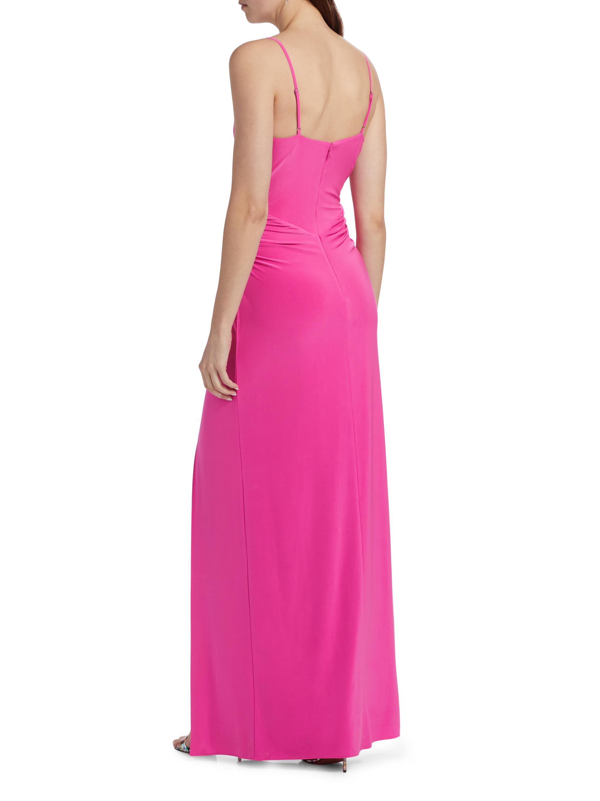 BCBGMAXAZRIA Women's Gathered Cowlneck Gown - Electric Orchid | Thumbnail 5