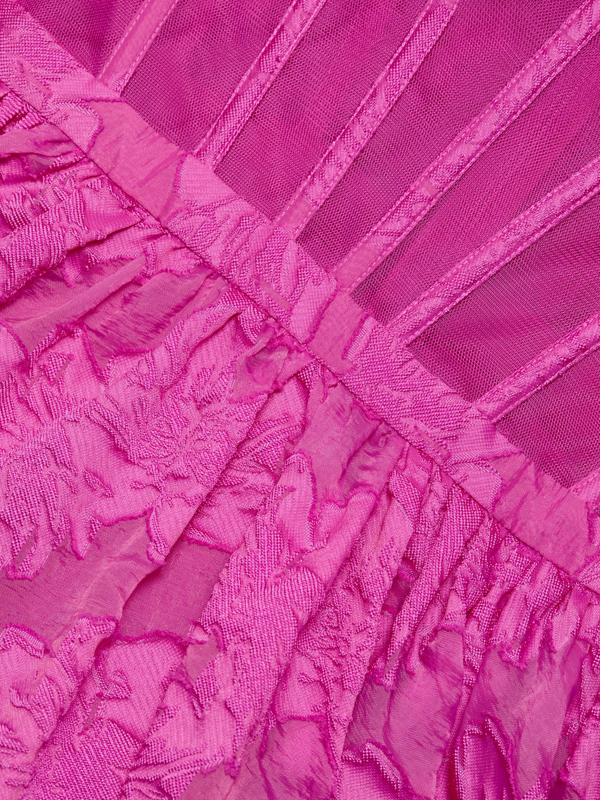 BCBGMAXAZRIA Women's Organza High-Low Gown - Electric Orchid | Thumbnail 7