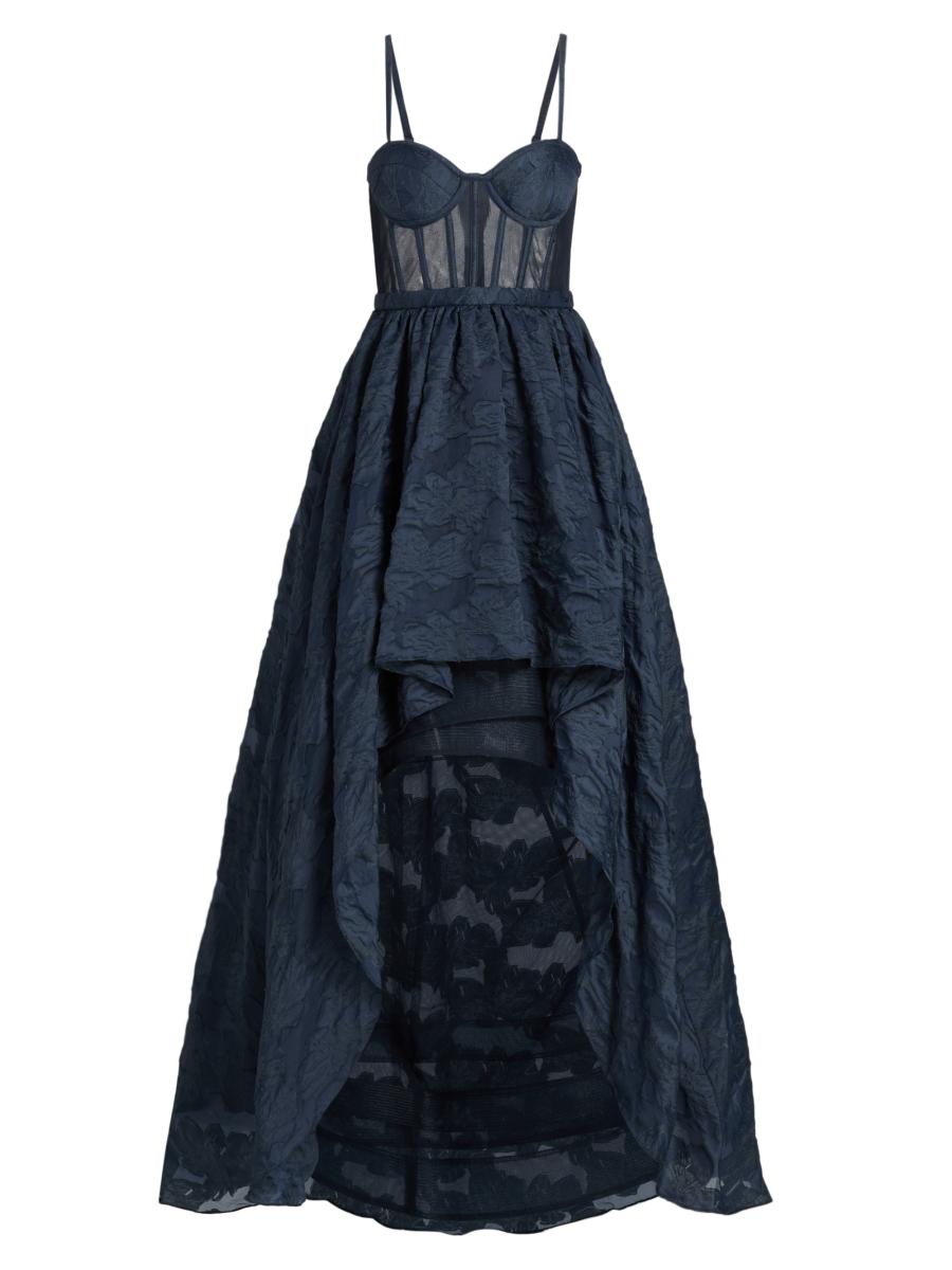 Bcbgmaxazria Women's Organza High-low Gown In Blue