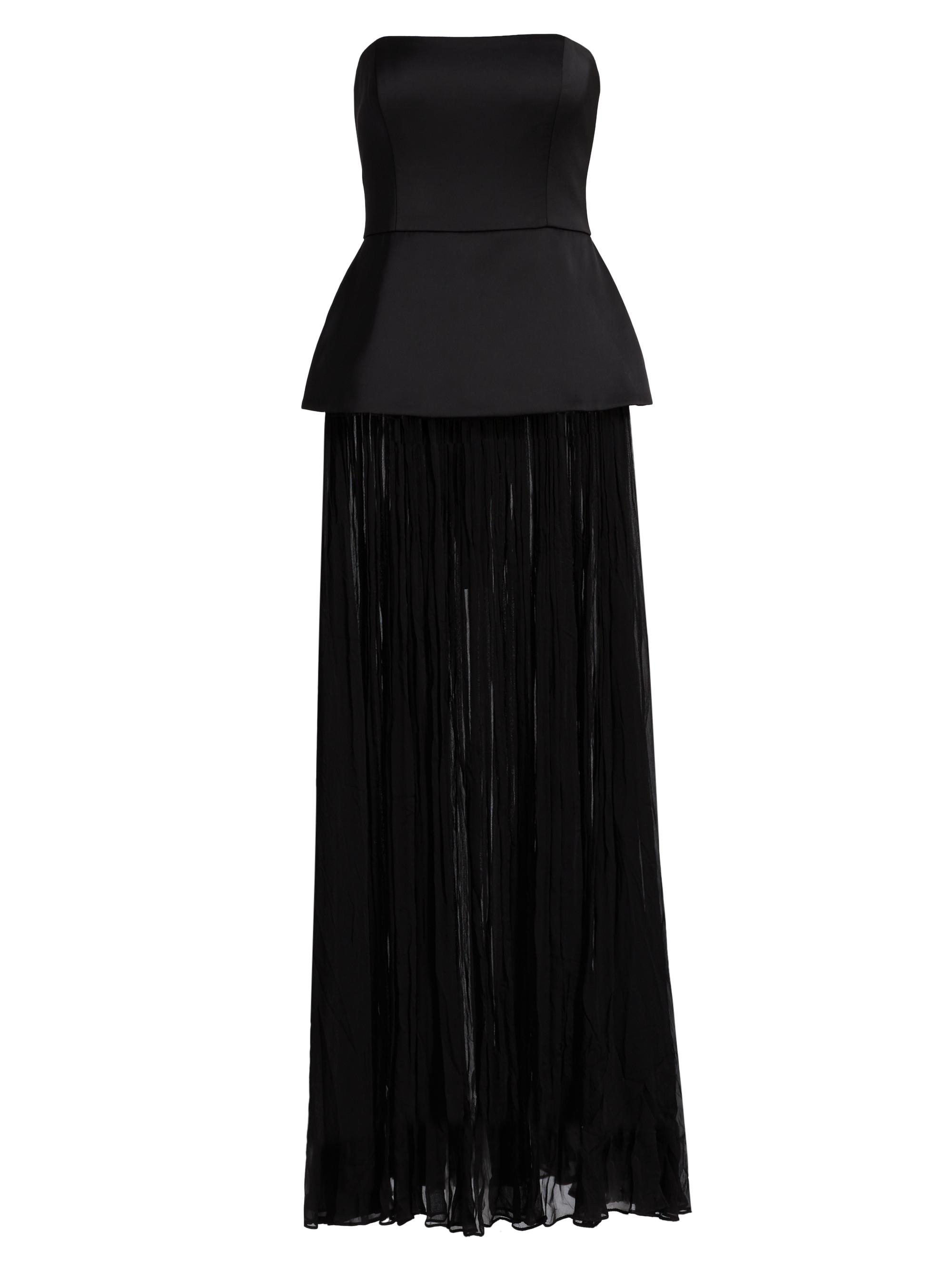 BCBGMAXAZRIA Women's Strapless Peplum Gown - Black