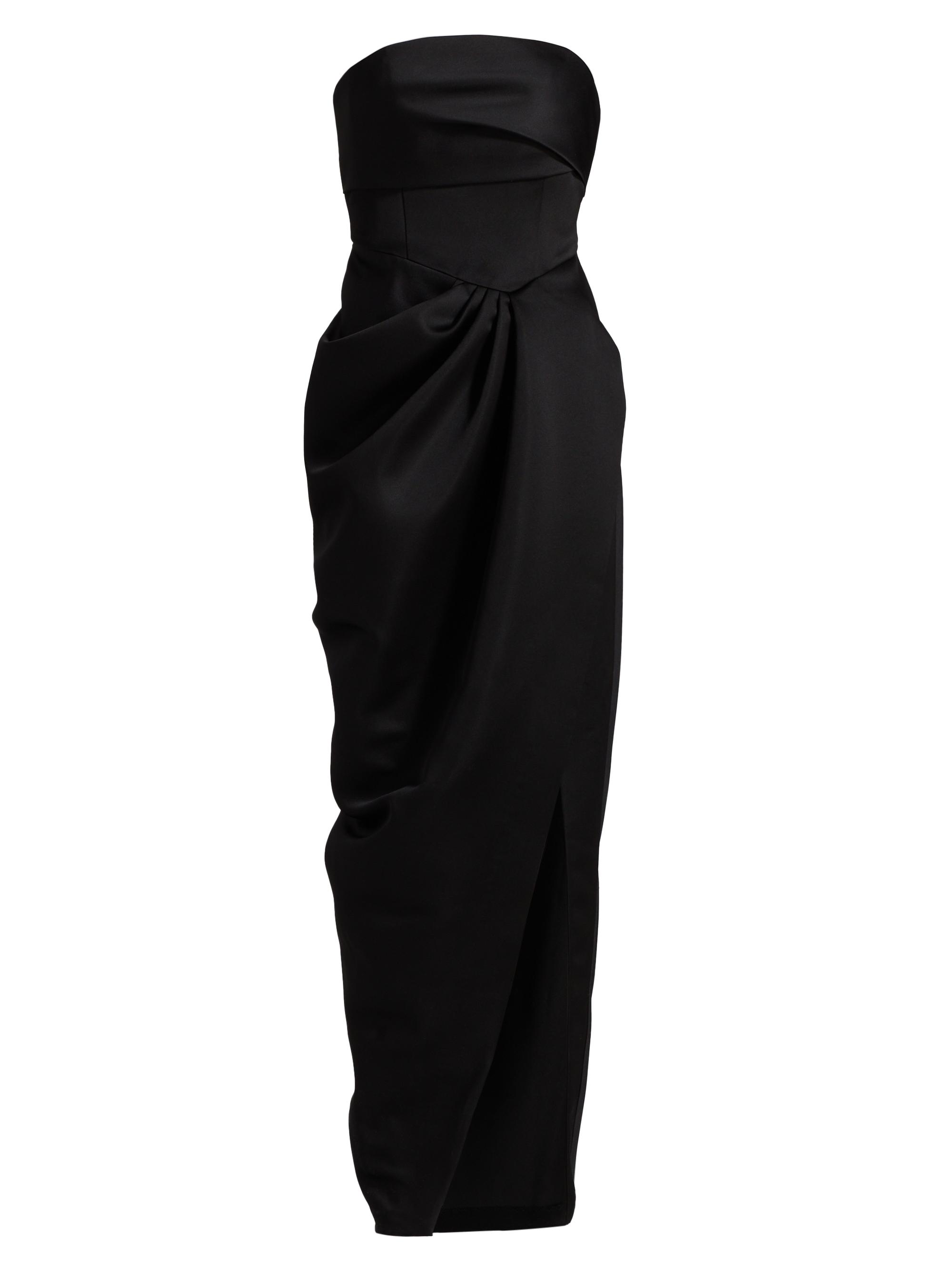 BCBGMAXAZRIA Women's Draped Strapless Gown - Black