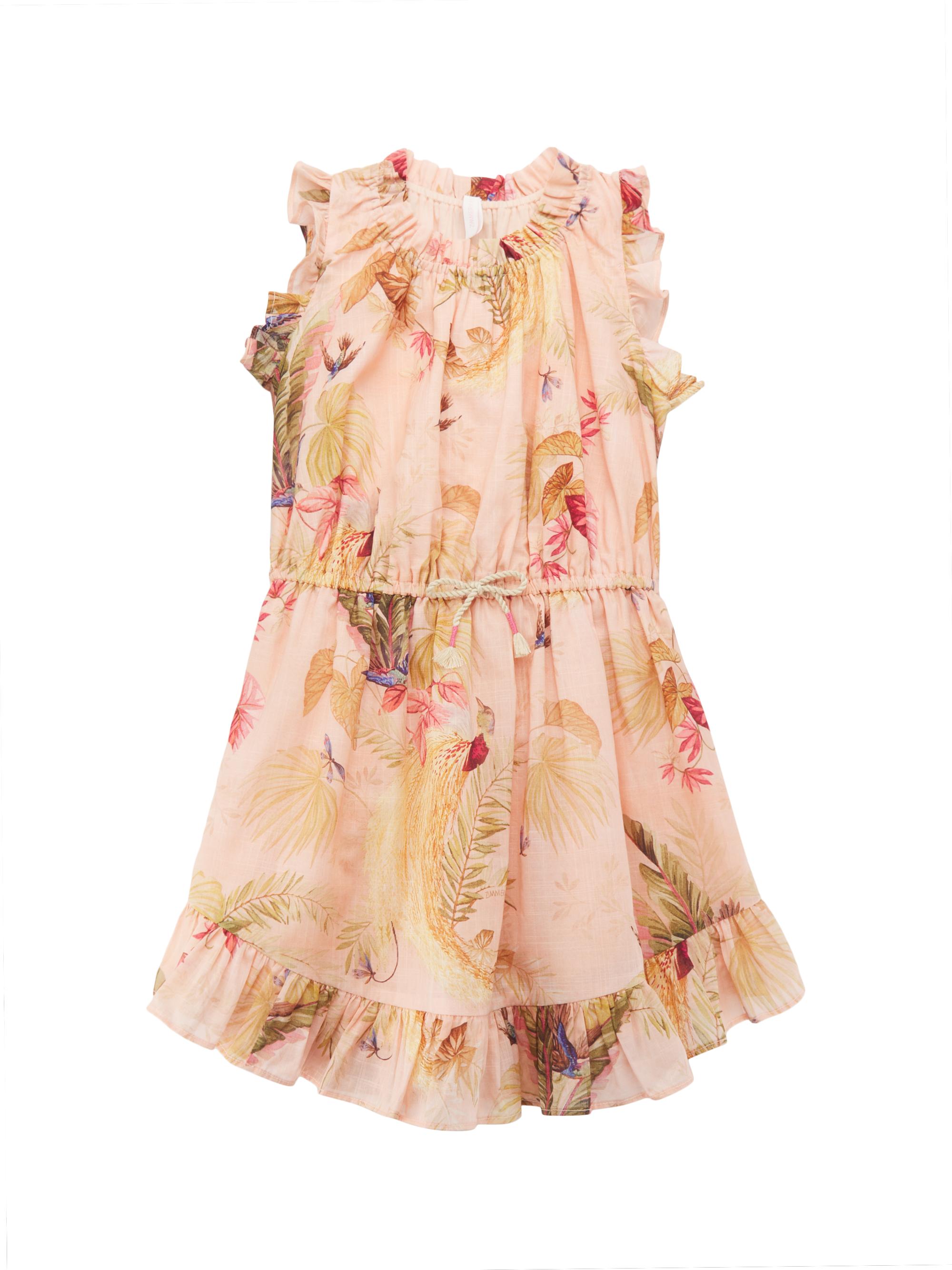 Zimmermann Little Girl's & Girl's Palm Floral Dress - Pink Palm Floral
