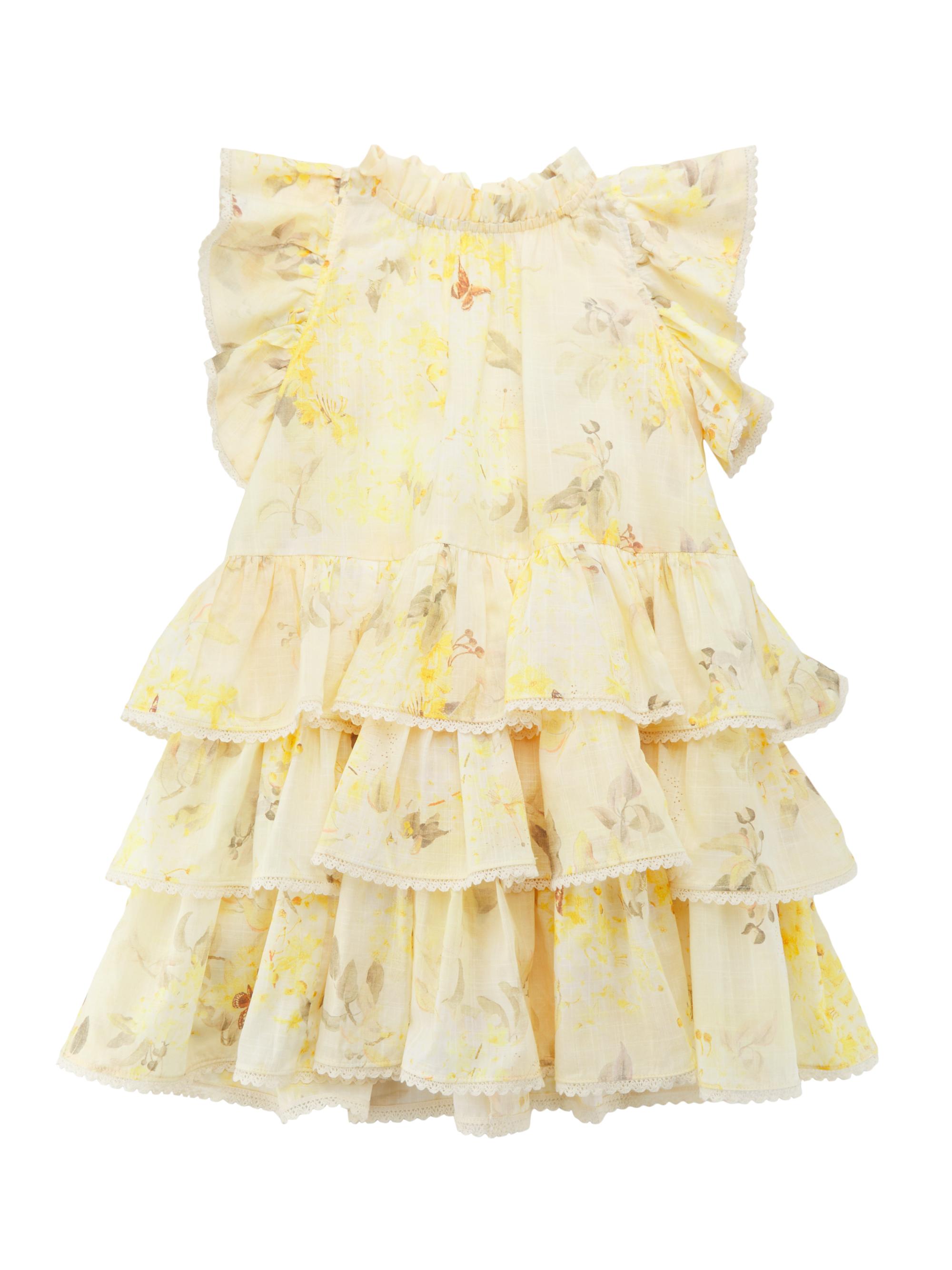 Zimmermann Little Girl's & Girl's Botanical Floral Ruffled Dress - Yellow Botanical Floral