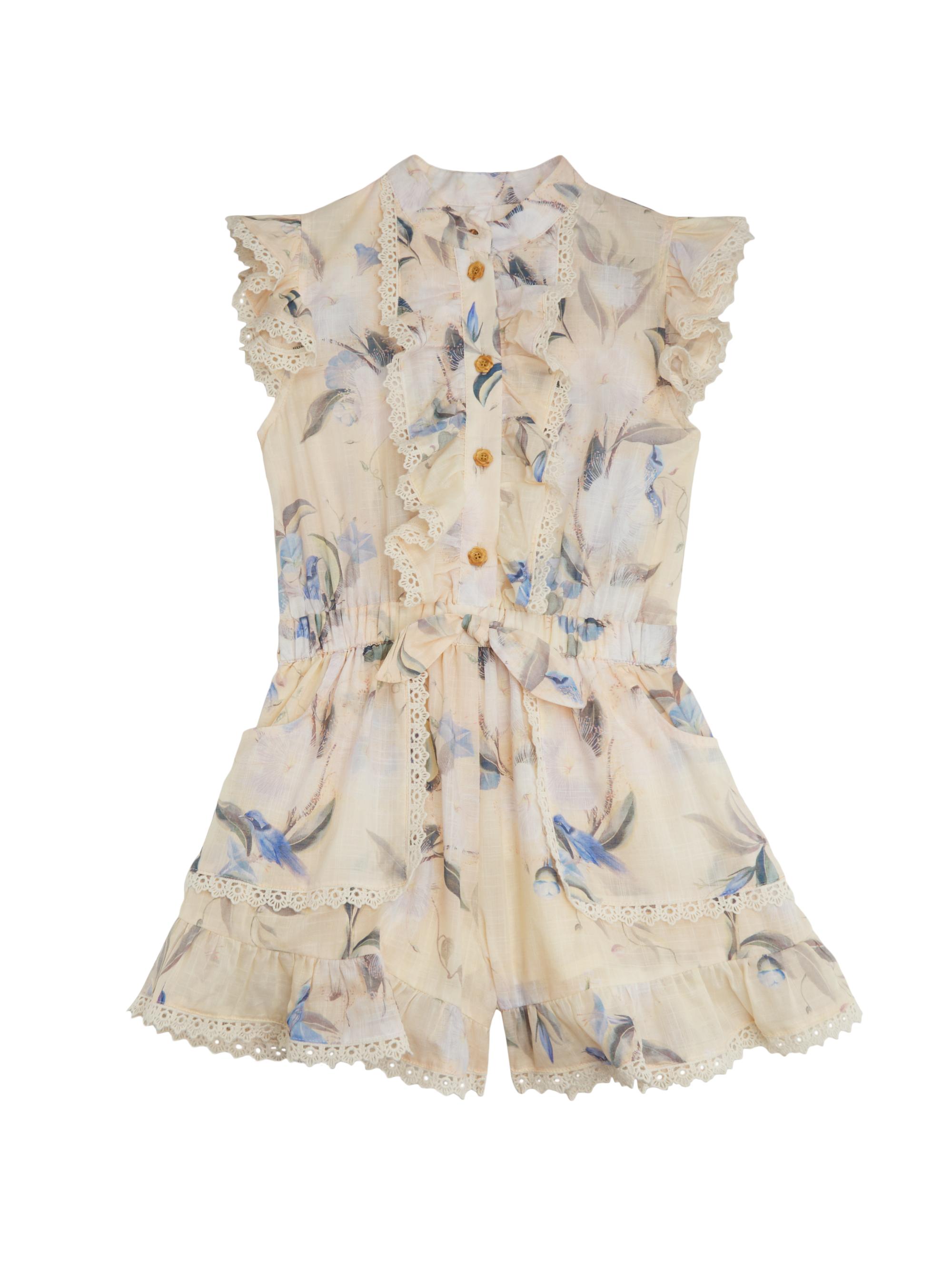 Zimmermann Little Girl's & Girl's Botanical Floral Romper - Cream Botanical Floral