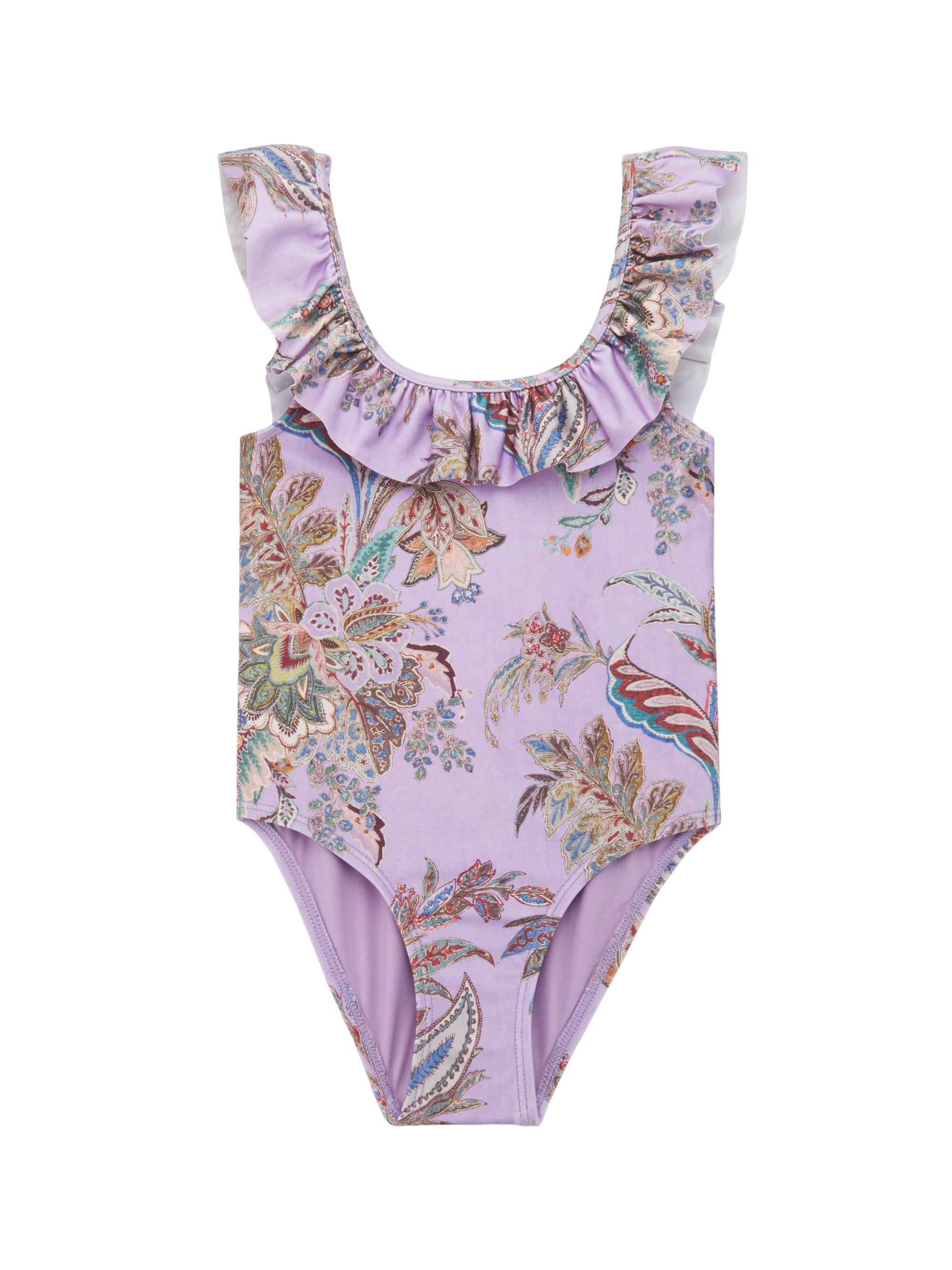 Zimmermann Girl's Paisley One-Piece Swimsuit - Purple Paisley