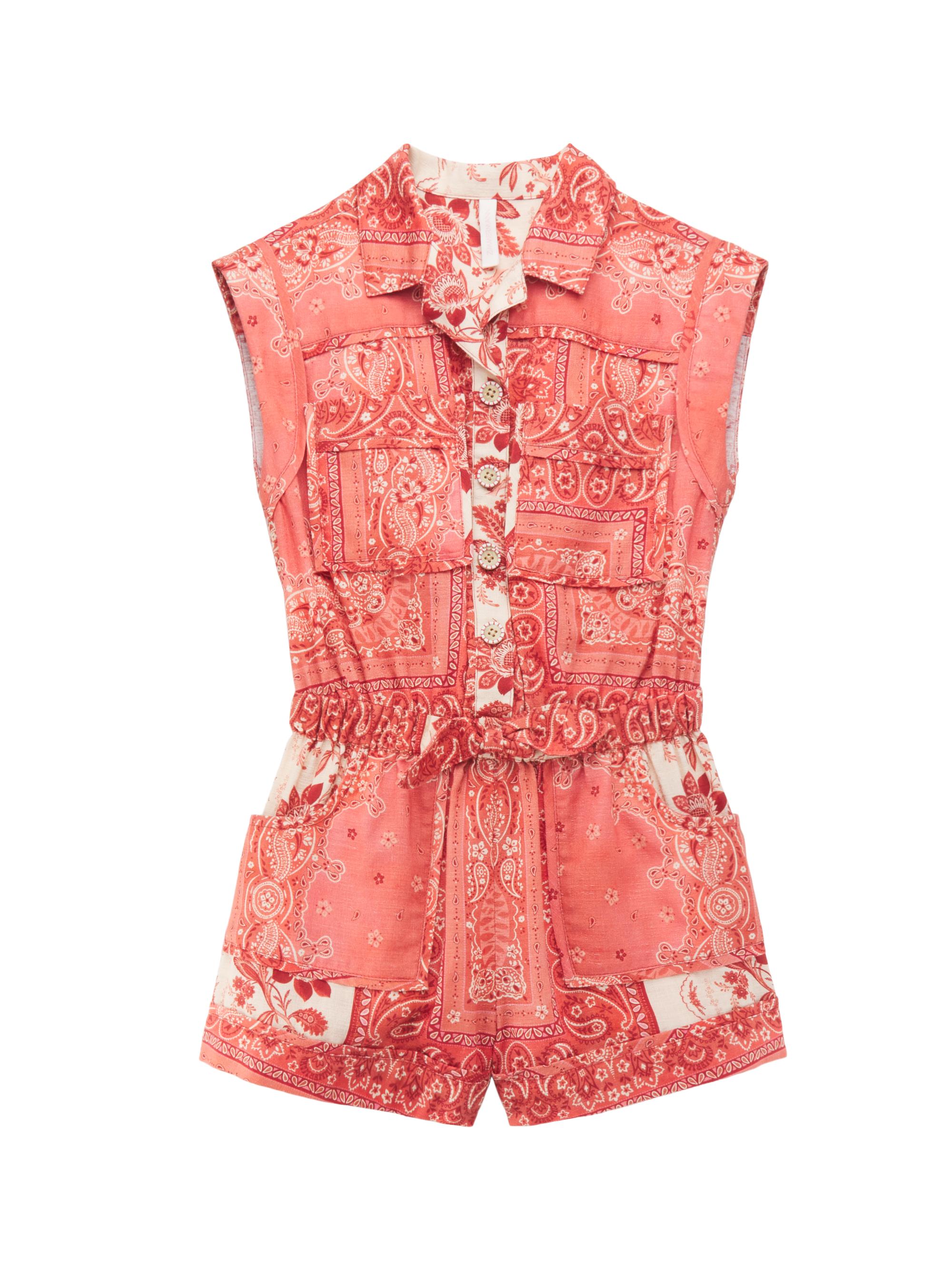 Zimmermann Little Girl's & Girl's Bandana Romper - Red Bandana