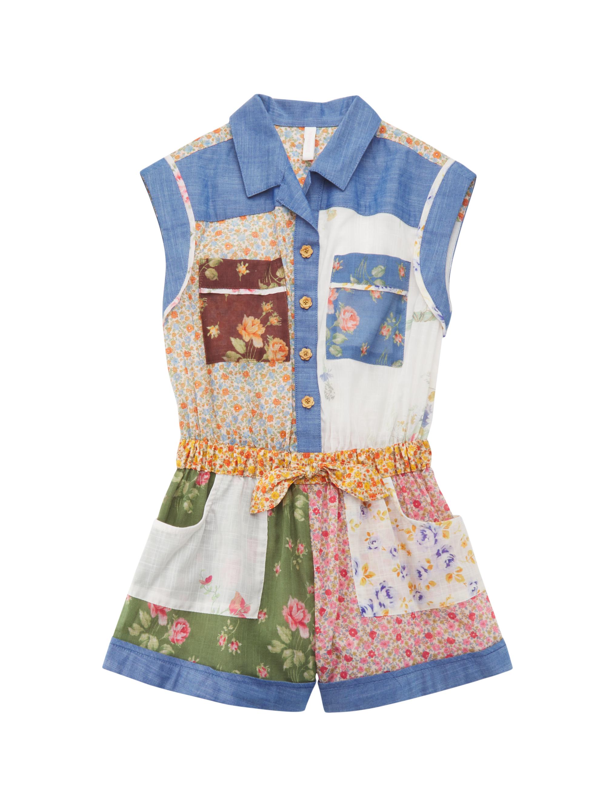 Zimmermann Little Girl's & Girl's Patchwork Printed Romper - Spliced