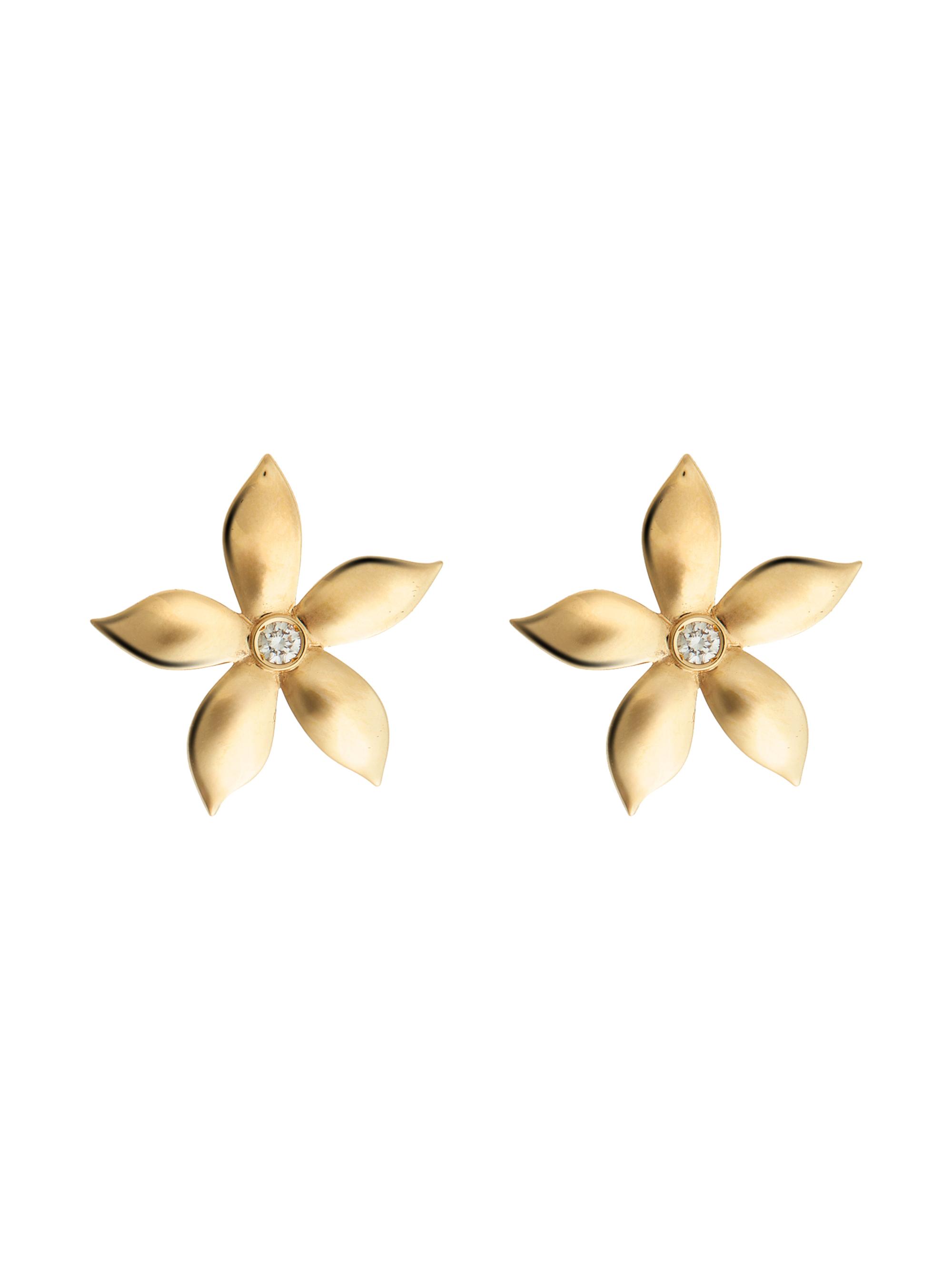 Ileana Makri Women's Blossom 18K Yellow Gold & 0.12 TCW Diamond Flower Stud Earrings - Yellow Gold