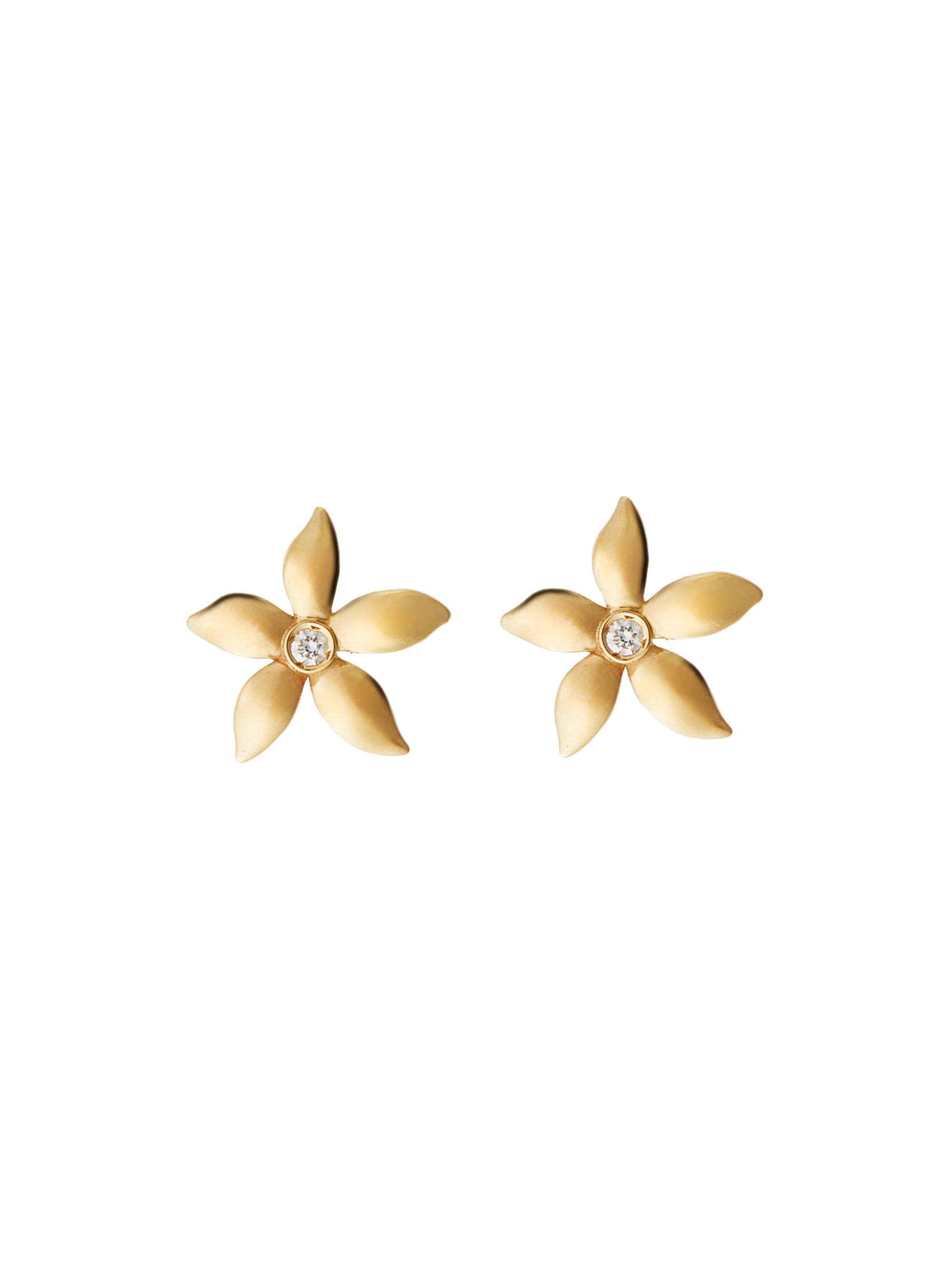Ileana Makri Women's Blossom 18K Yellow Gold & 0.04 TCW Diamond  Flower Stud Earrings - Yellow Gold
