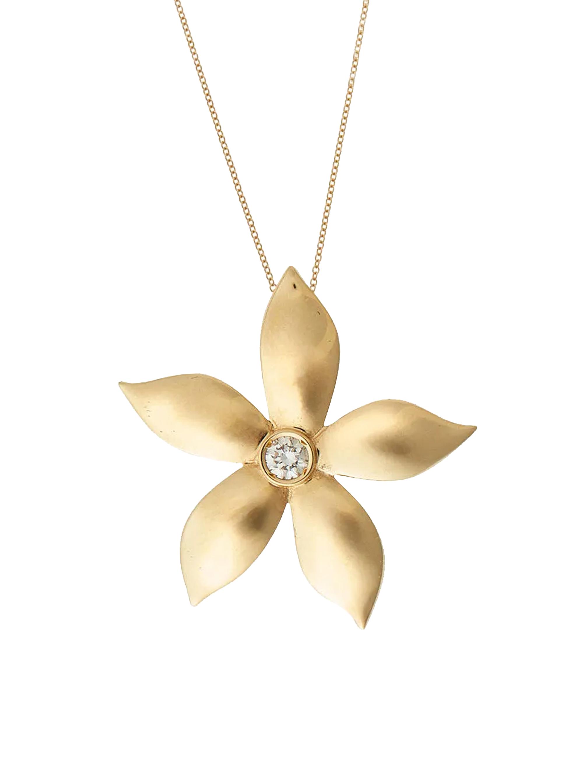 Ileana Makri Women's Blossom Waterfall Flower 18K Yellow Gold & 0.02 TCW Diamond Pendant Necklace - Yellow Gold