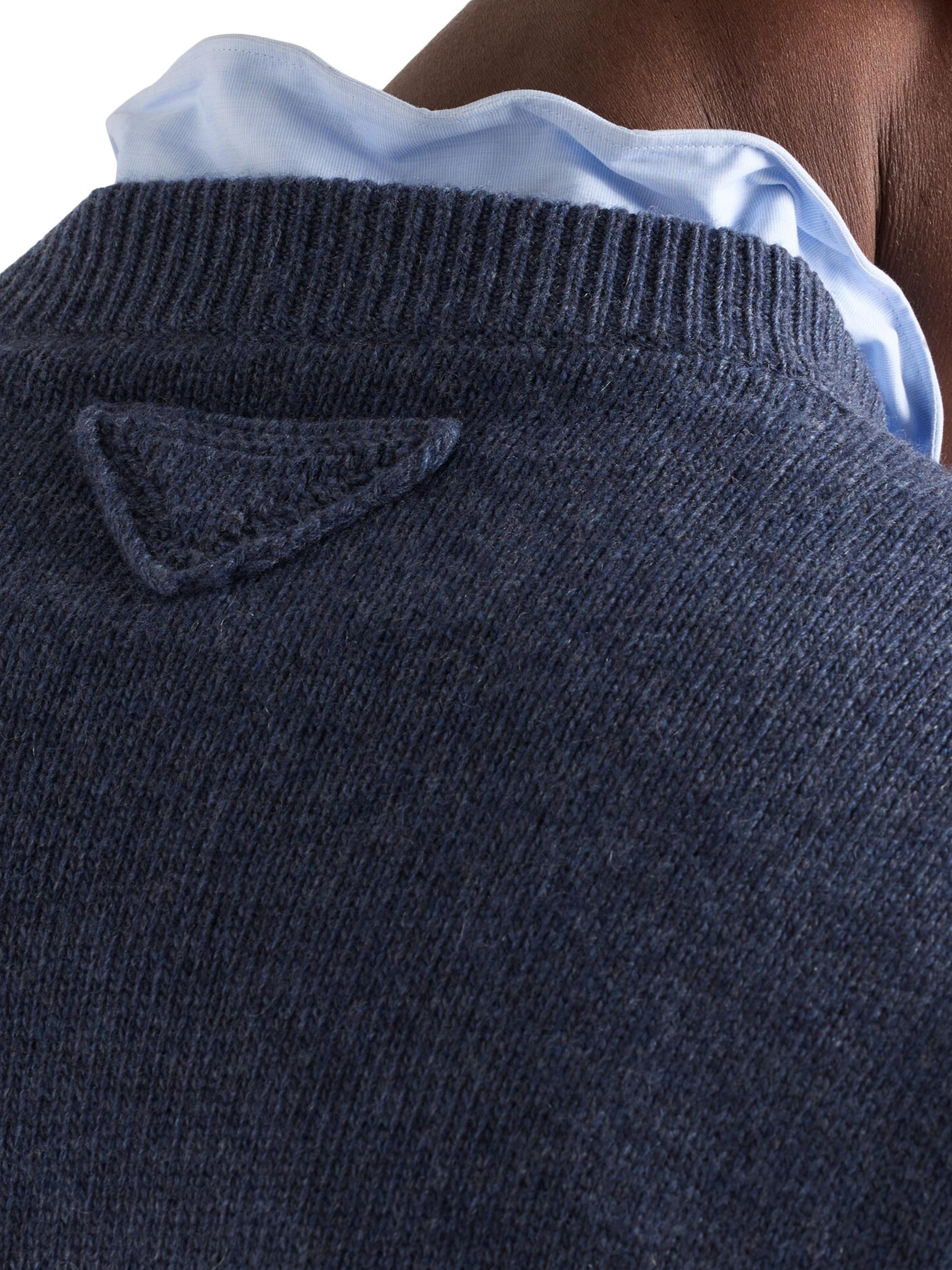 Prada Men's Re-Cashmere Crewneck Sweater - Blue | Thumbnail 6