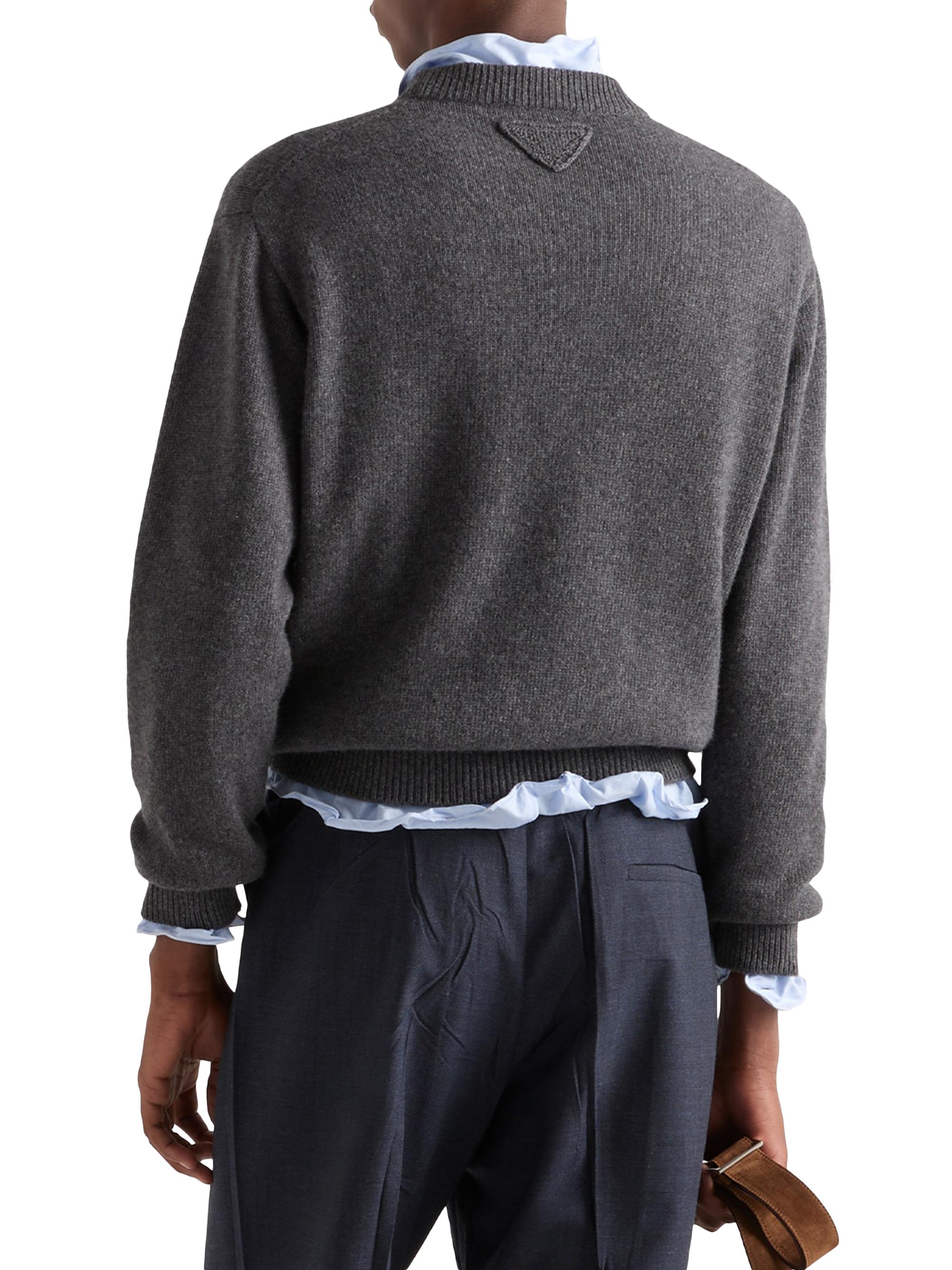Prada Men's Re-Cashmere Crewneck Sweater - Grey | Thumbnail 3