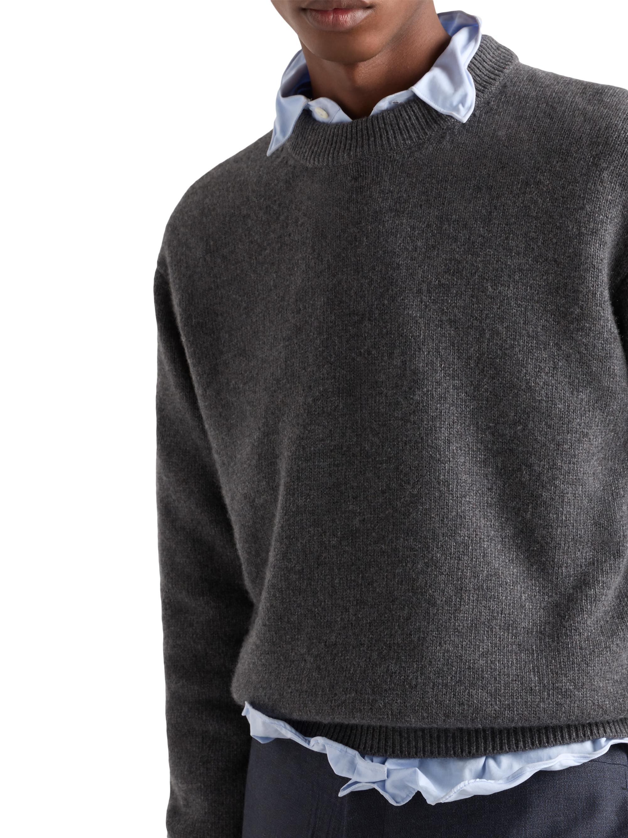 Prada Men's Re-Cashmere Crewneck Sweater - Grey | Thumbnail 4