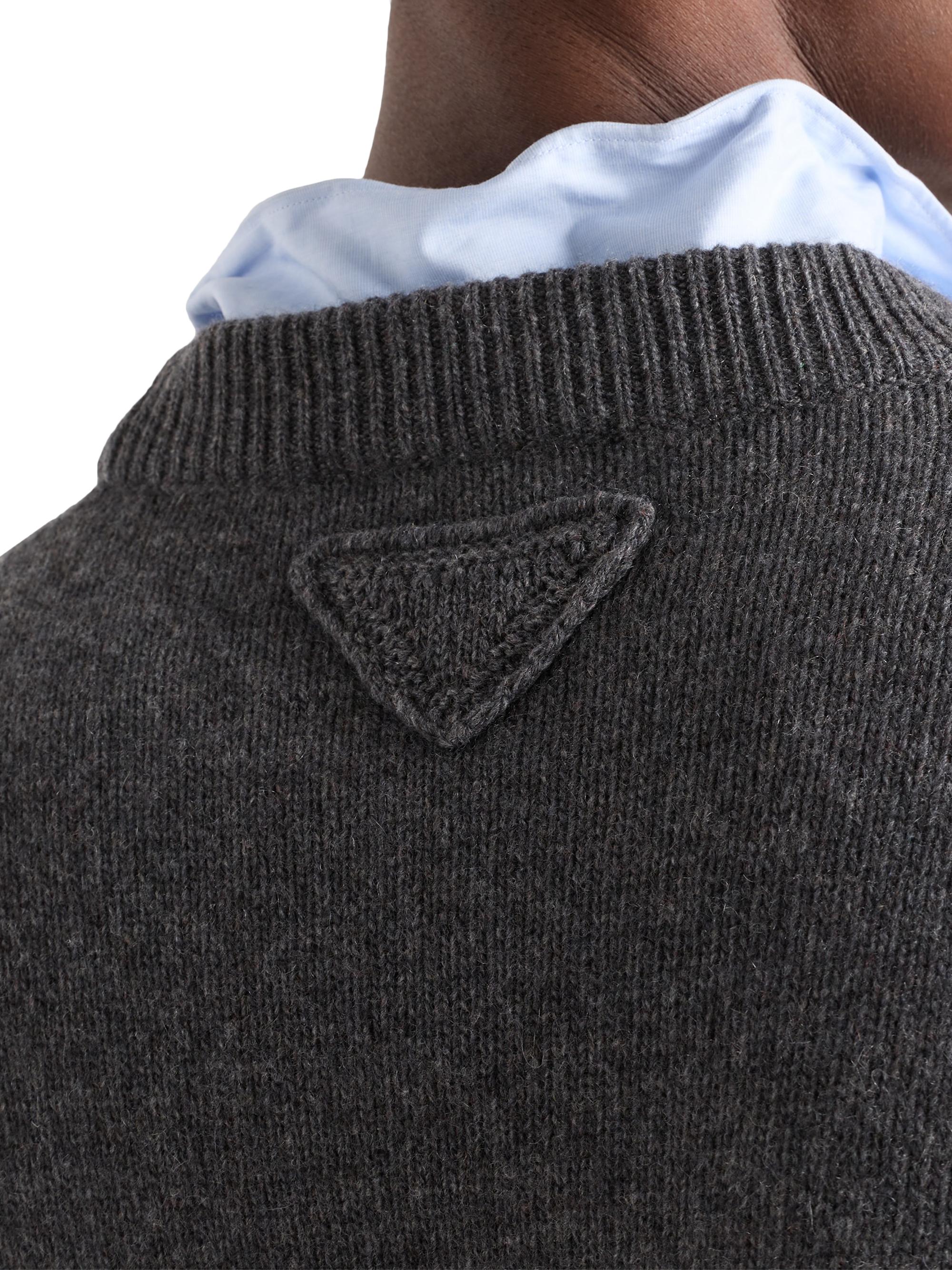 Prada Men's Re-Cashmere Crewneck Sweater - Grey | Thumbnail 5