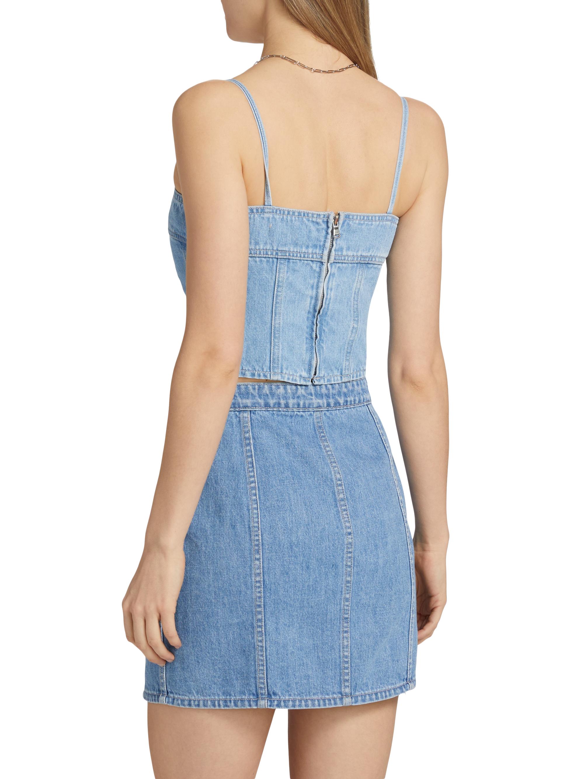 L'AGENCE Arlin Seamed Denim Top | Saks Fifth Avenue