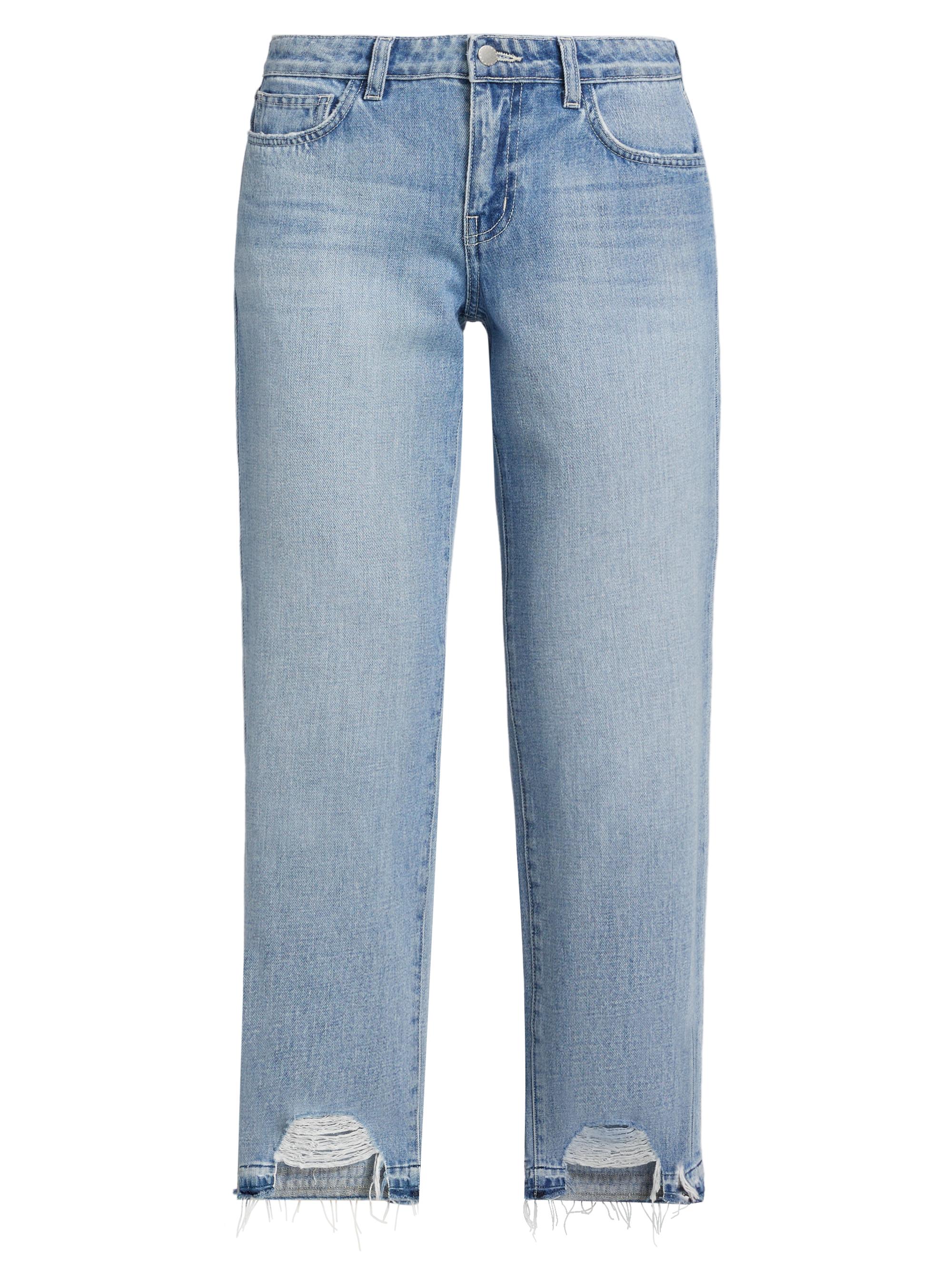 L'AGENCE Women's Blaine Distressed Denim Low-Rise Stovepipe Crop Jeans - Albee