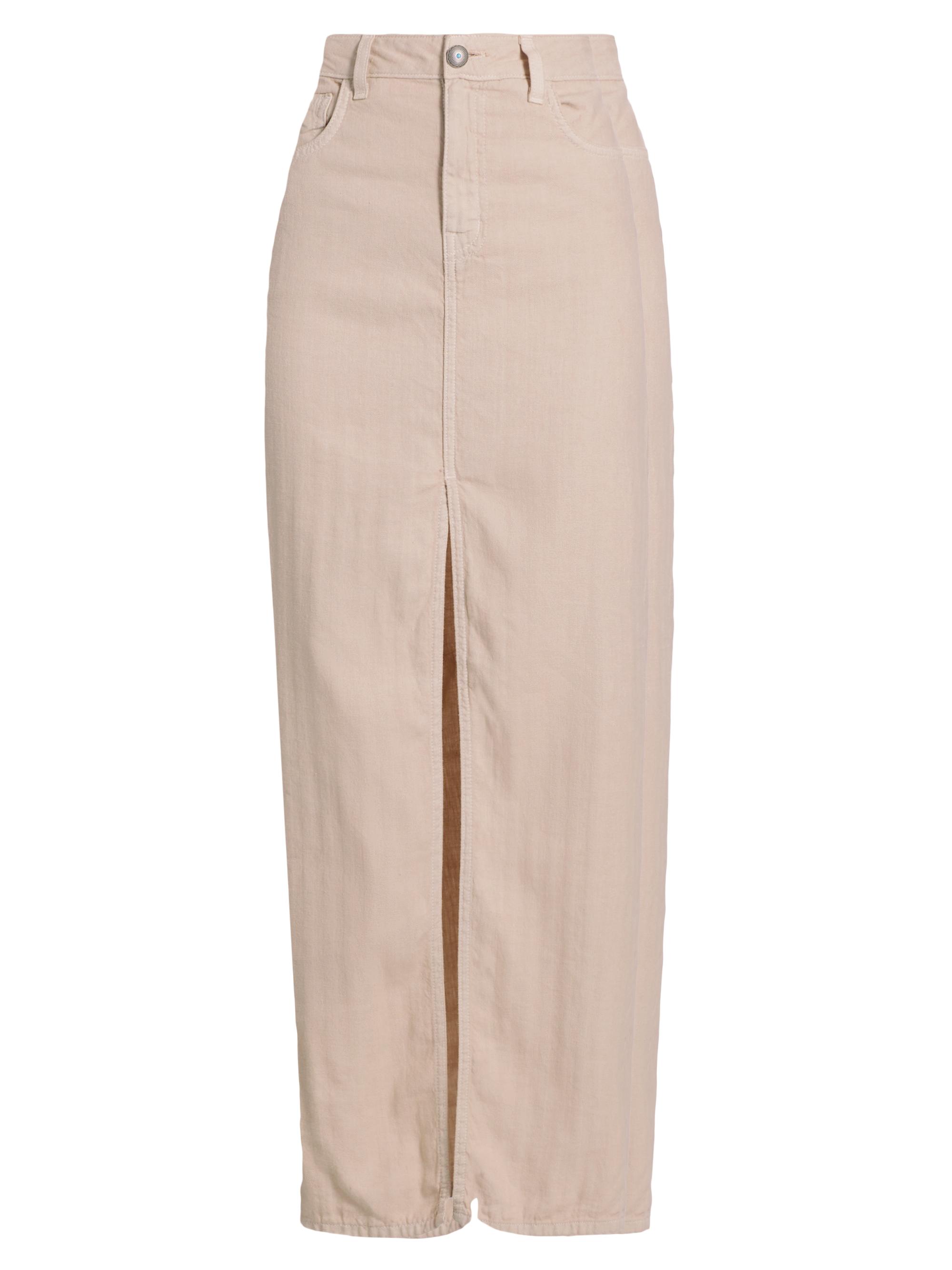 L'AGENCE Women's Carmy Denim Maxi Skirt - Cement