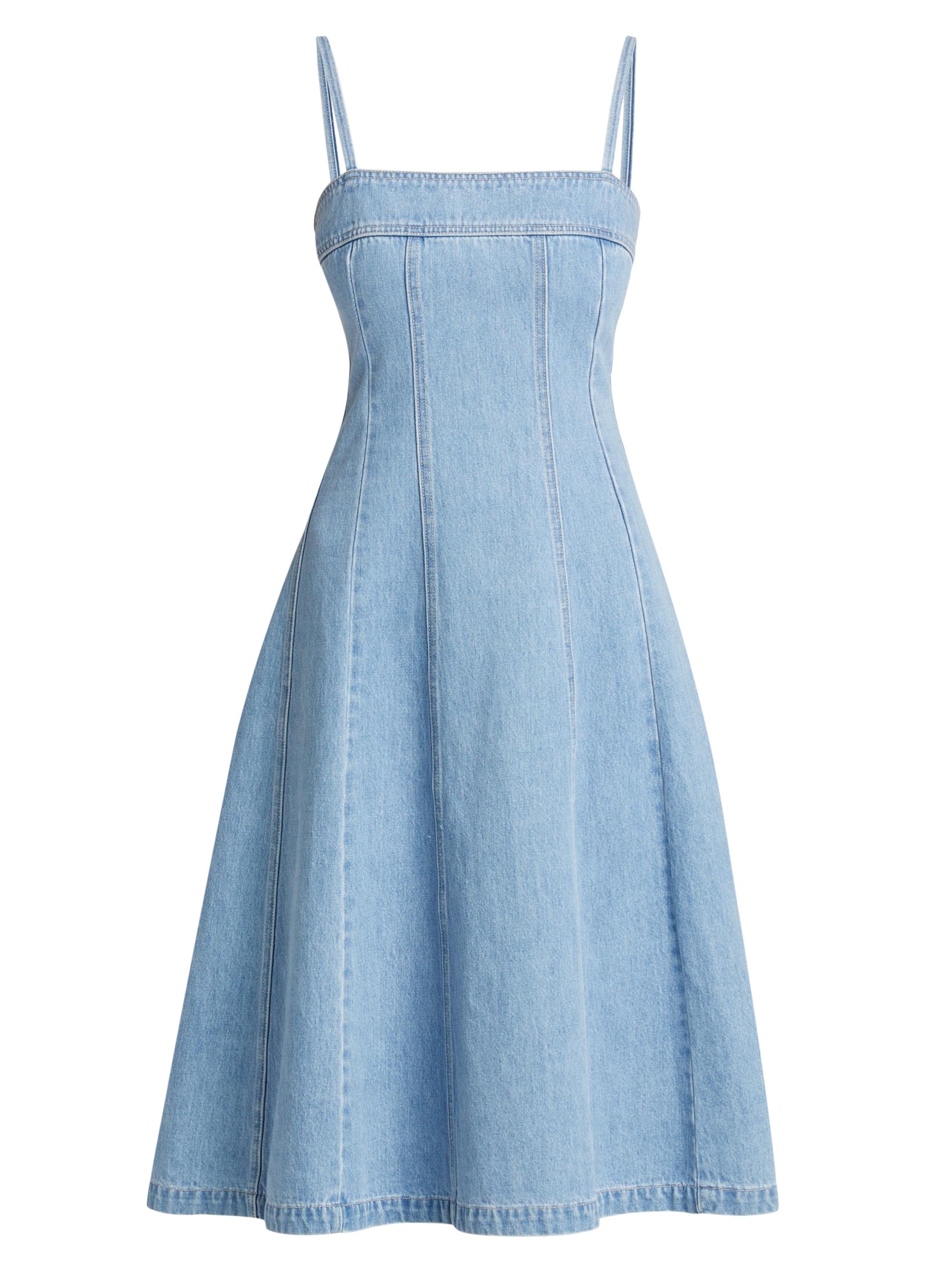 L'AGENCE Mitzy Seamed Denim Midi-Dress | Saks Fifth Avenue