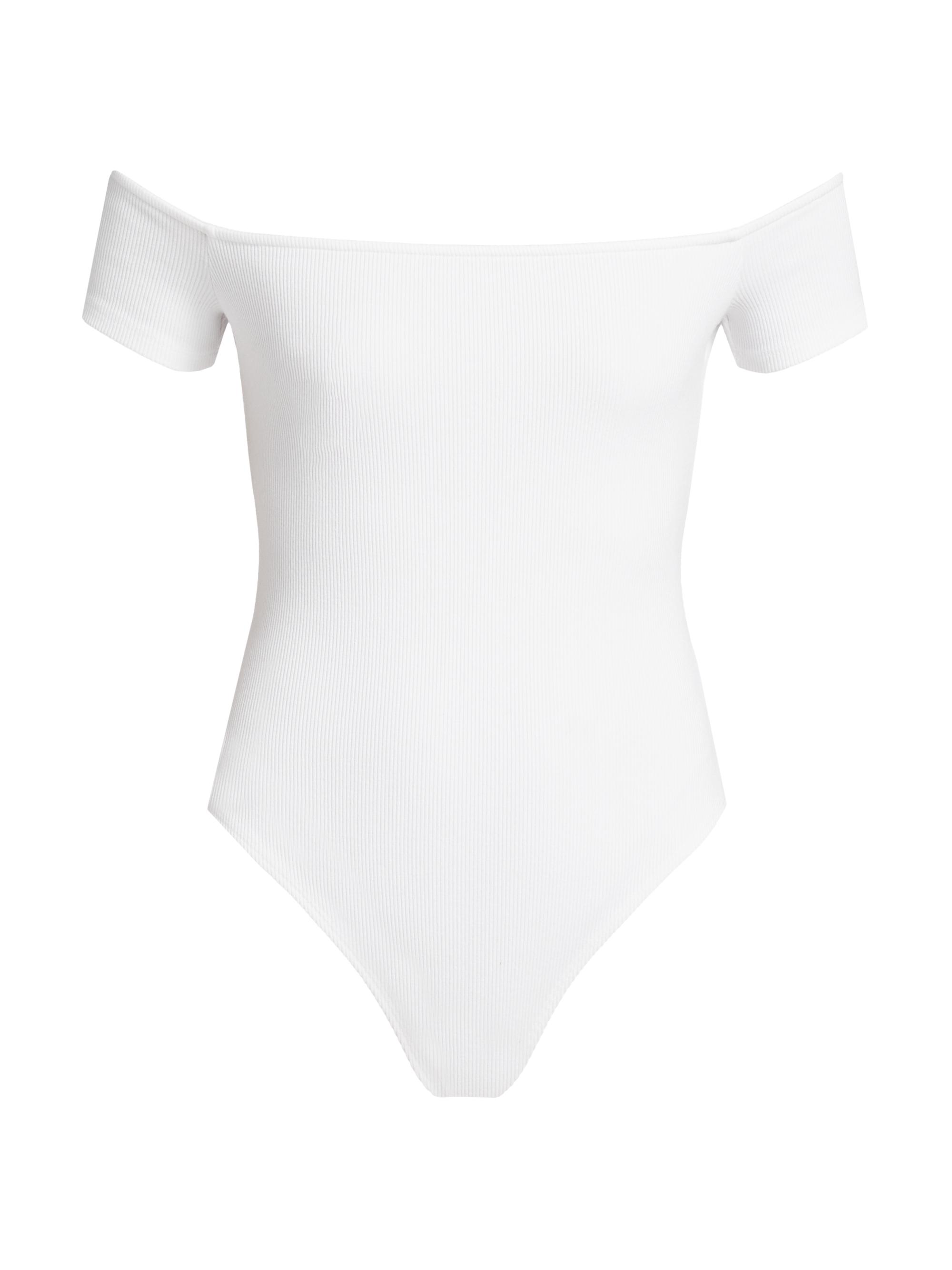 L'AGENCE Women's Adana Cotton-Blend Off-Shoulder Bodysuit - White