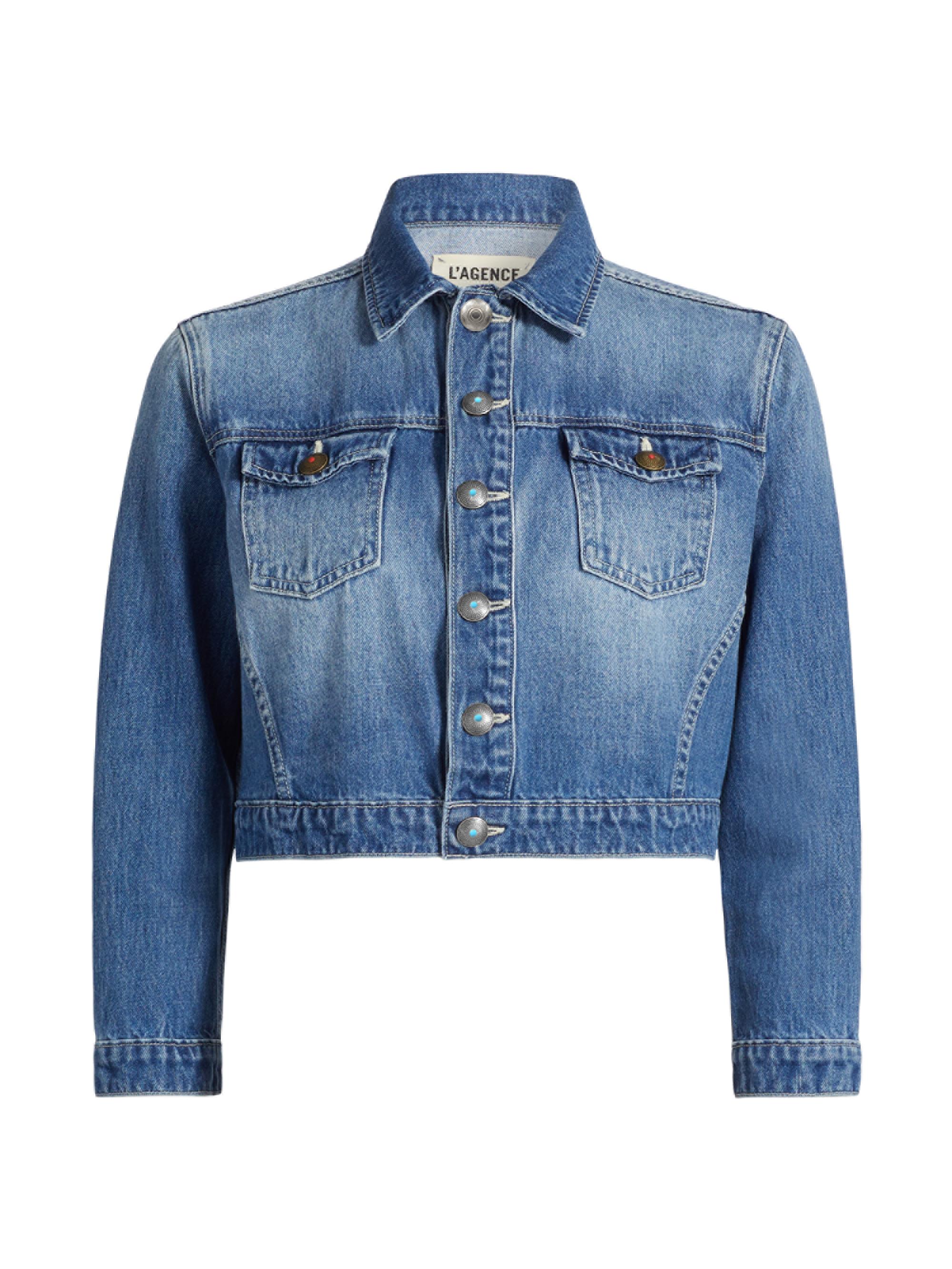 L'AGENCE Koda Crop Denim Jacket | Saks Fifth Avenue