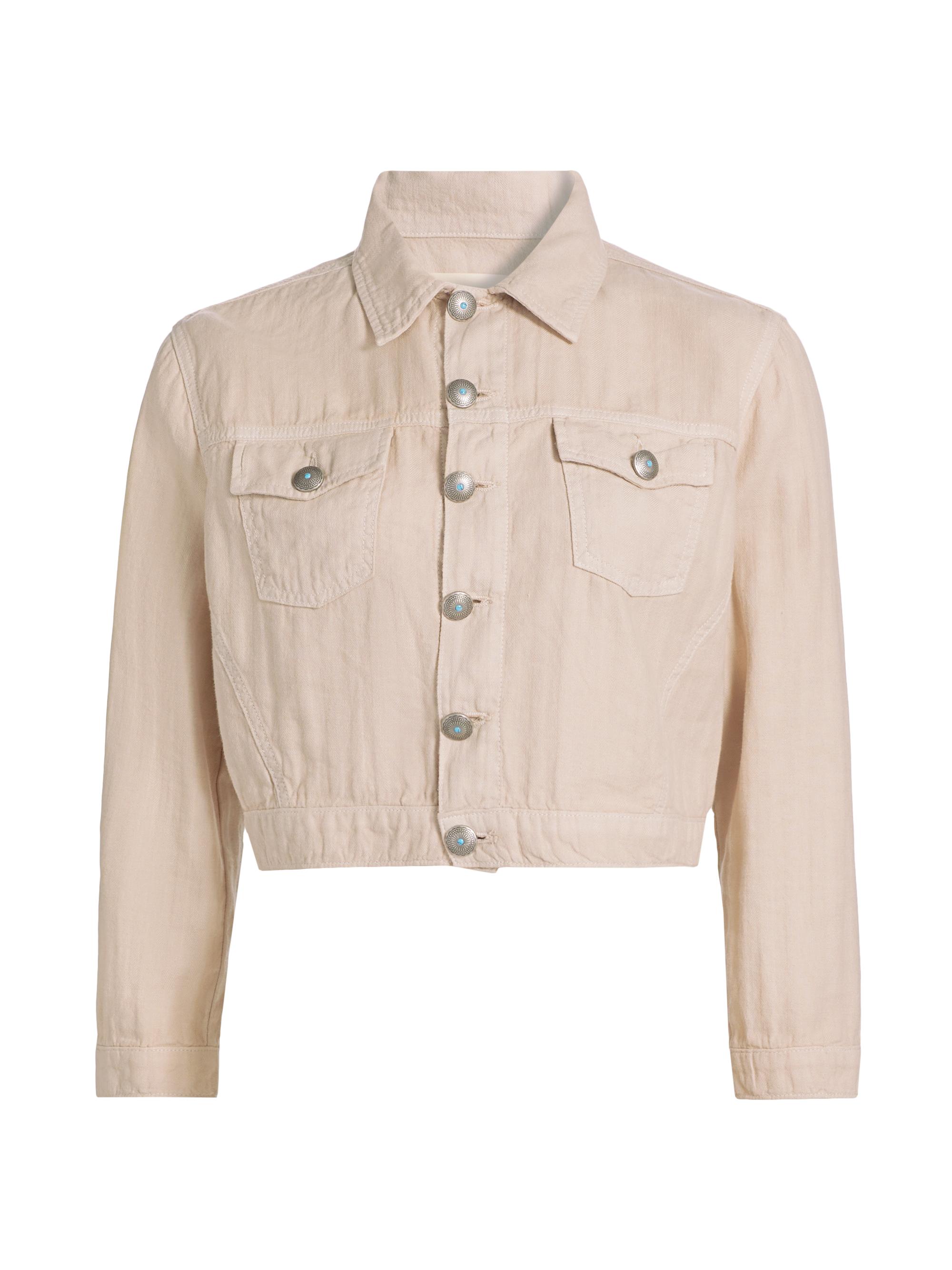 2025SS今季！新品タグ付✨CADUNE 半袖ショートジャケット L'AGENCE Koda Coated Denim Crop Jacket | Saks Fifth Avenue