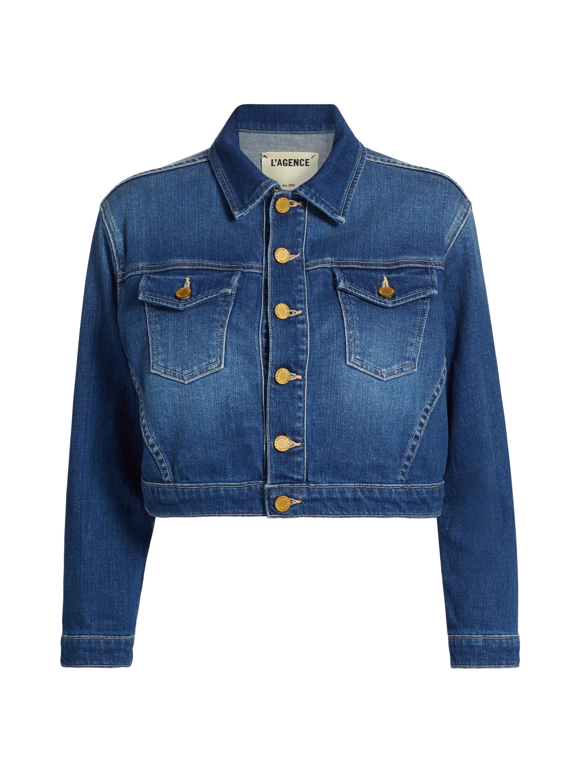 L'AGENCE Koda Crop Denim Jacket | Saks Fifth Avenue