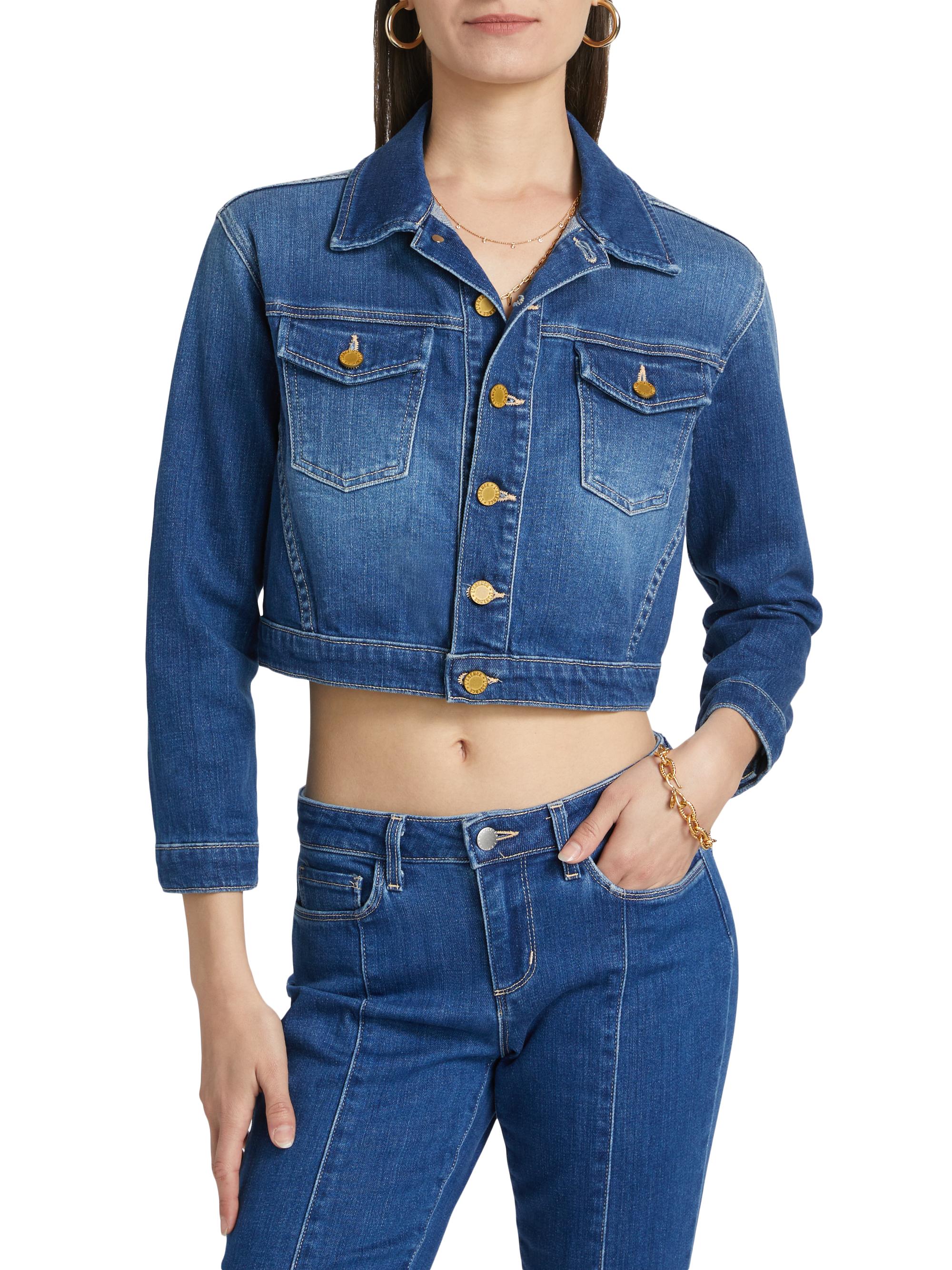 L'AGENCE Koda Cropped Denim Jacket | Saks Fifth Avenue