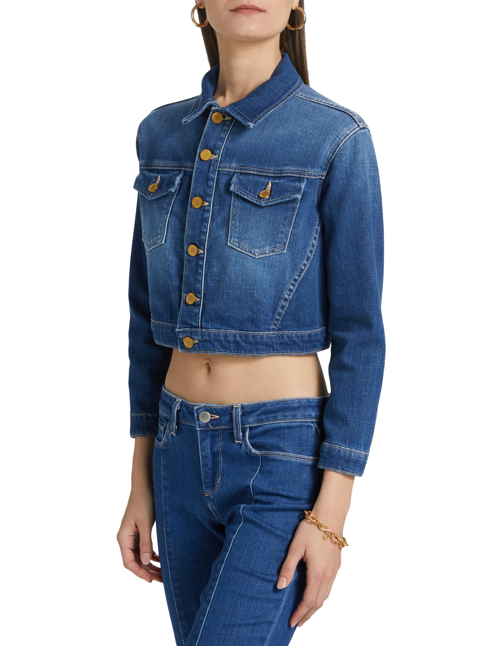 L'AGENCE Koda Cropped Denim Jacket | Saks Fifth Avenue