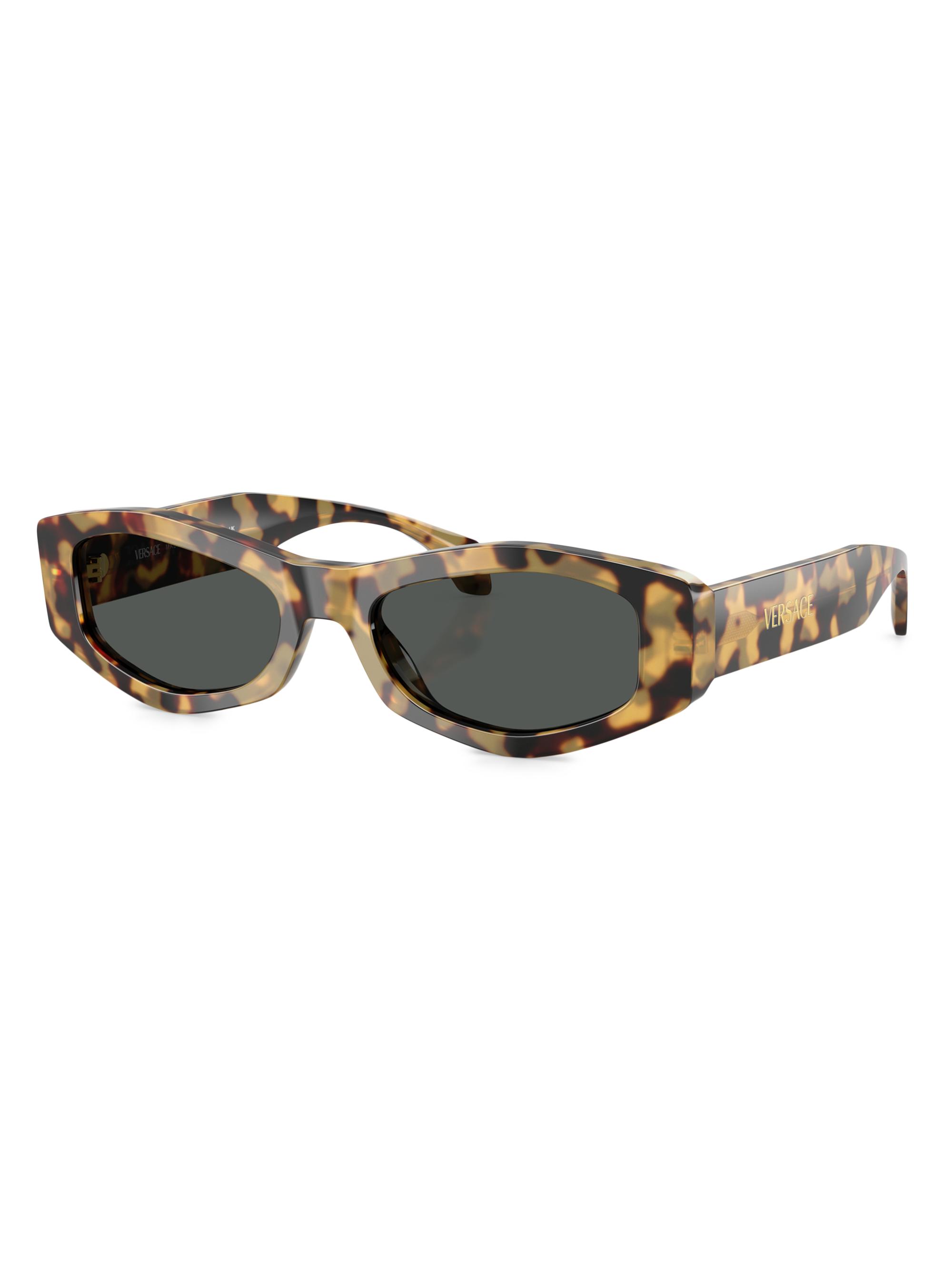 Versace Women's 54MM Oval Sunglasses - Havana Dark Grey | Thumbnail 6