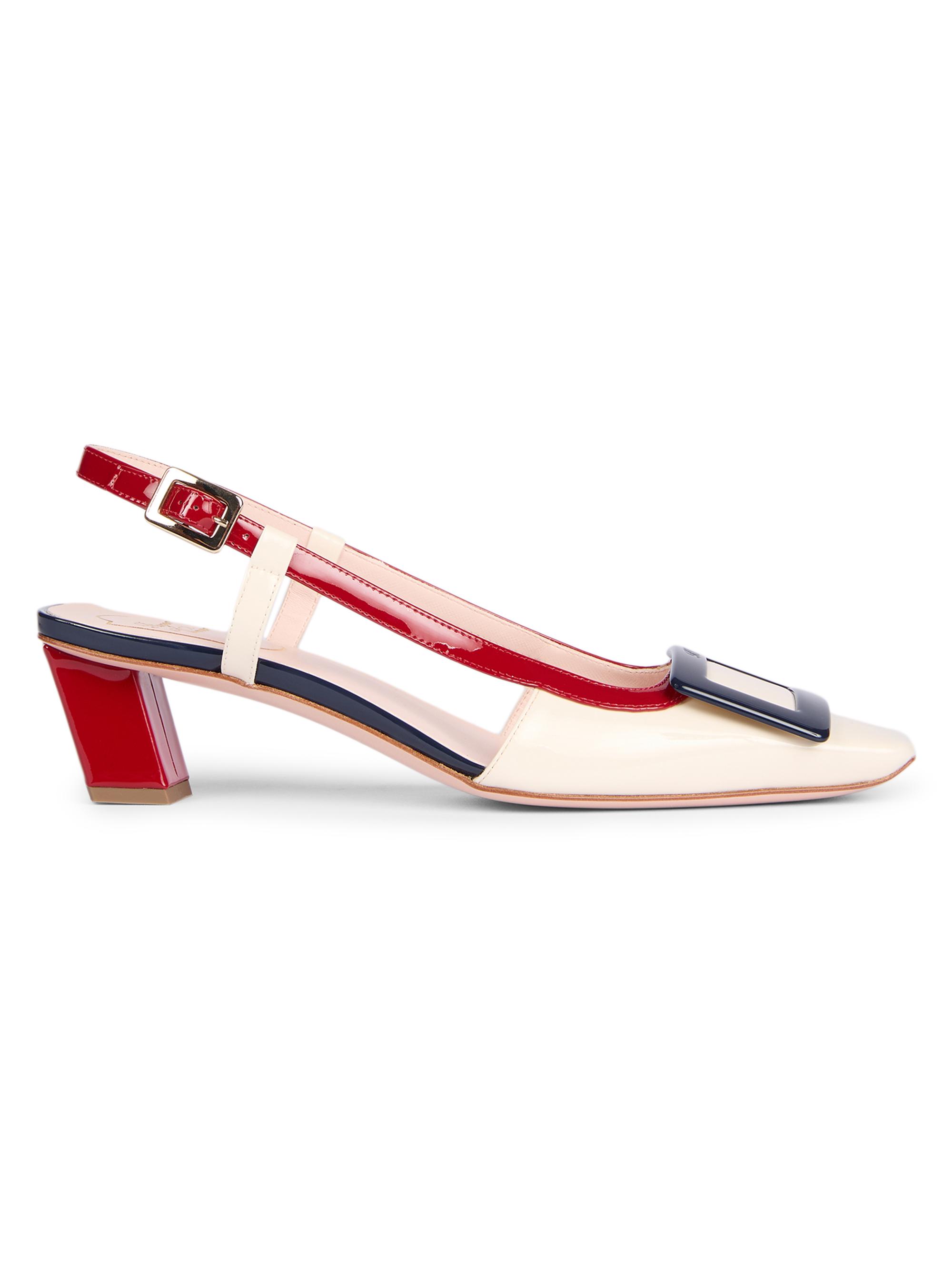 Roger Vivier Women's Belle 45MM Colorblocked Patent Leather Pumps - Natural