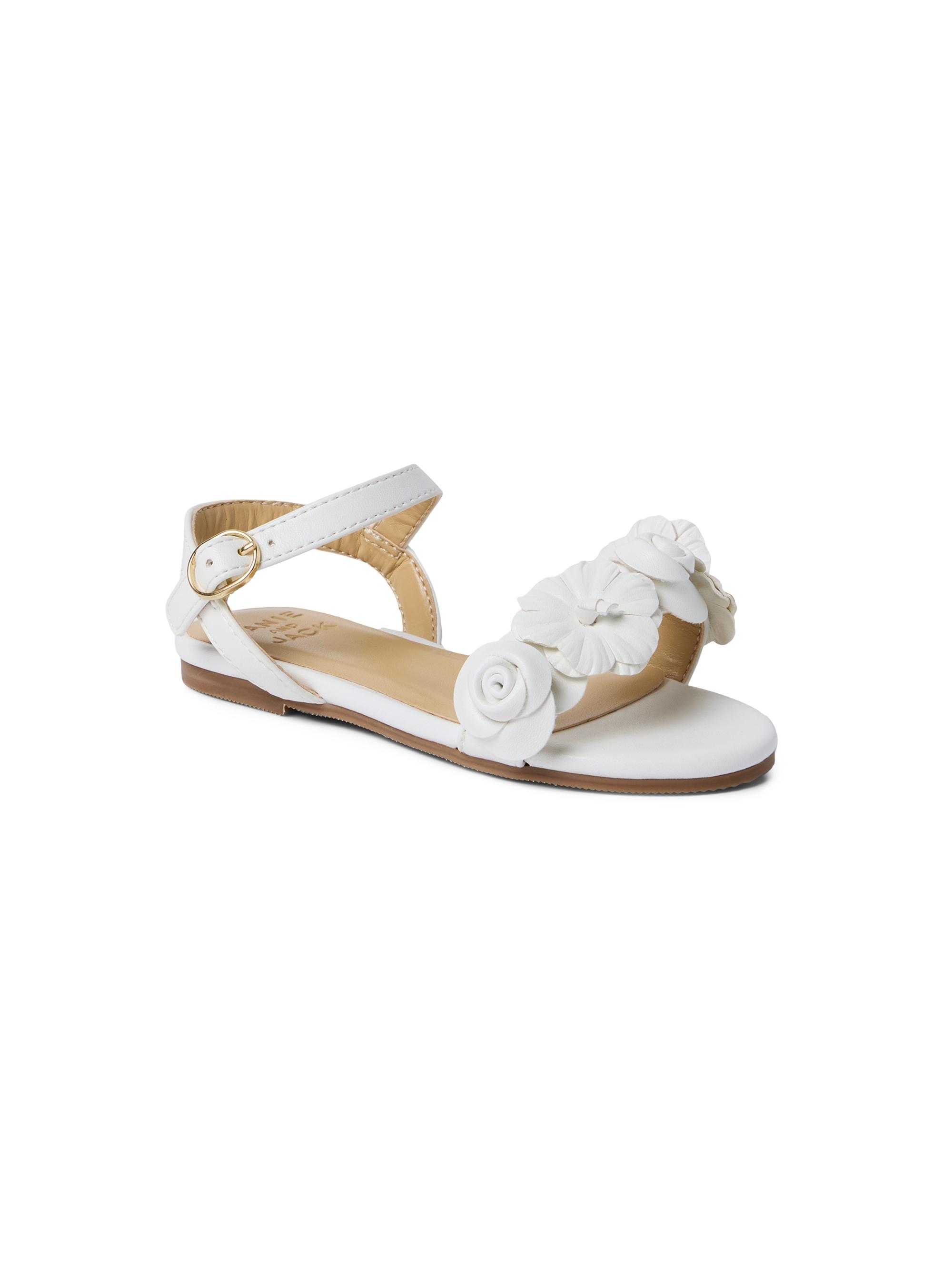 Janie and Jack Baby Girl's, Little Girl's & Girl's Flower Sandals - White 4 (Baby)