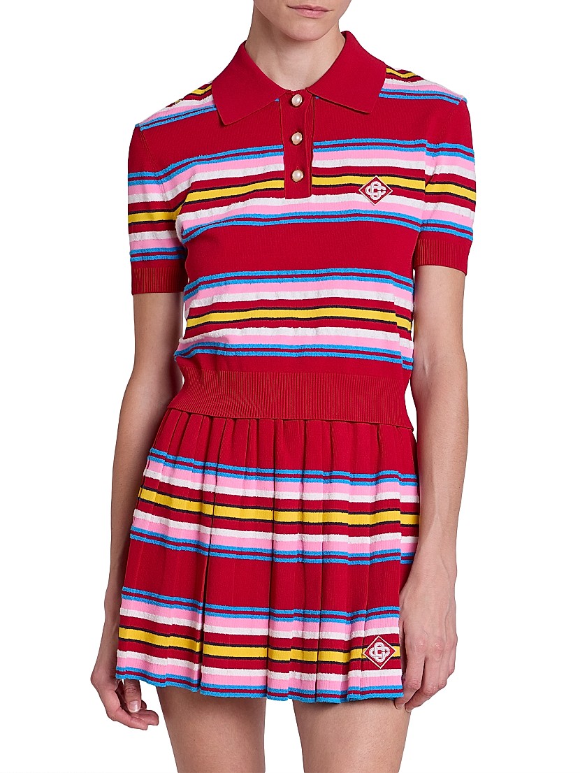 Shop Casablanca Striped Polo Shirt | Saks Fifth Avenue Shop Casablanca Striped Polo Shirt | Saks Fifth Avenue