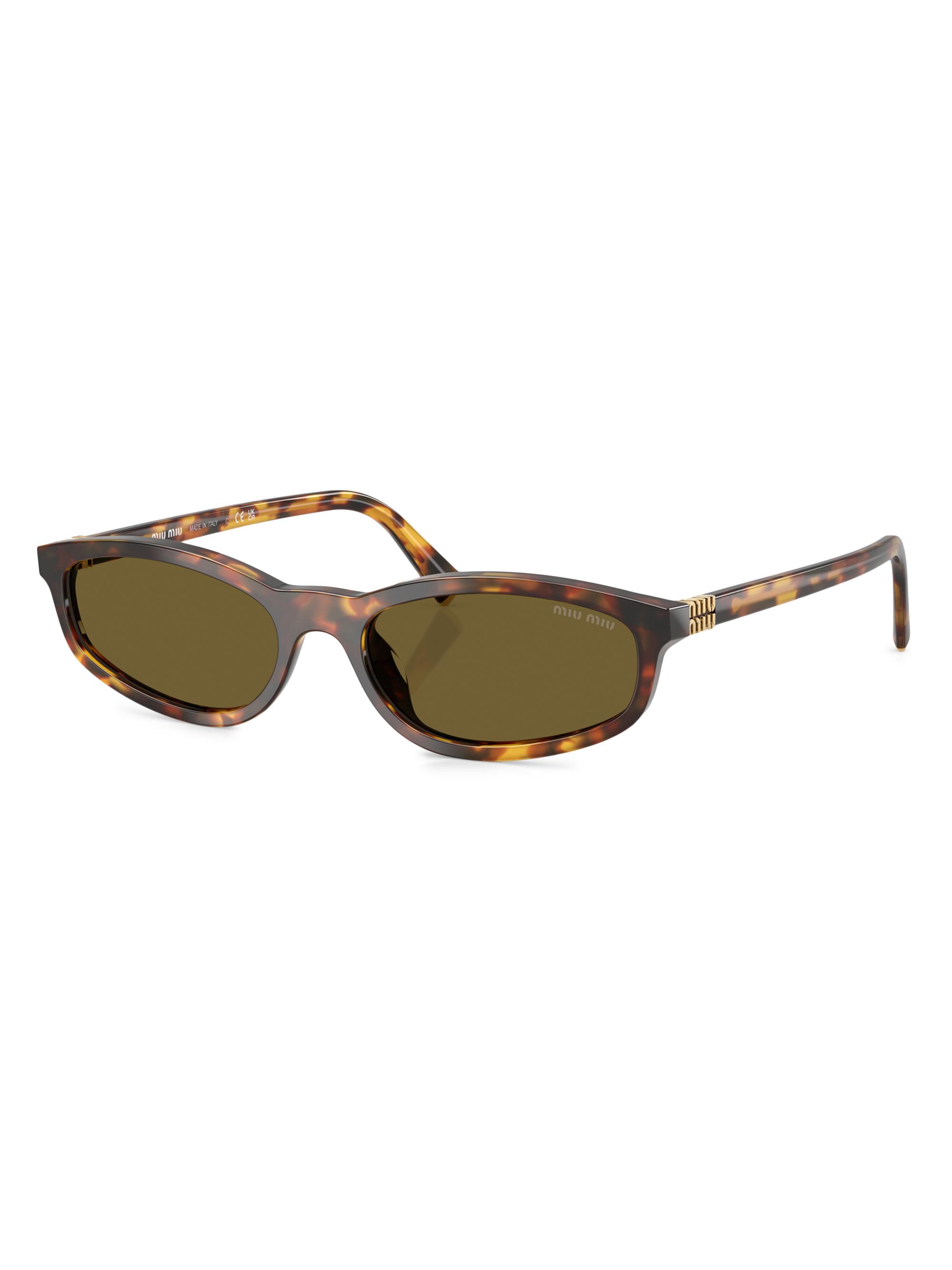 Miu Miu Women's 54MM Oval Sunglasses - Havana Dark Brown