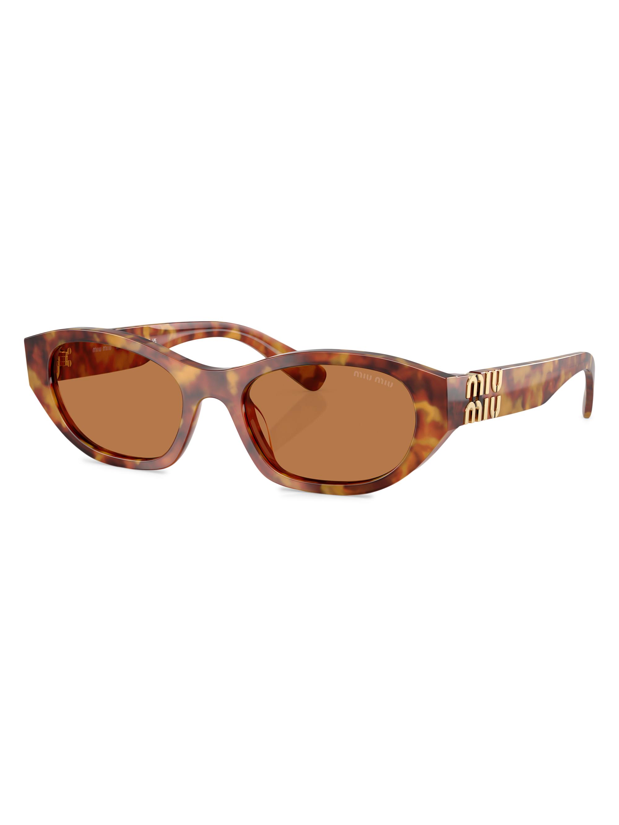 Miu Miu Women's 53MM Oval Sunglasses - Lite Havana Brown