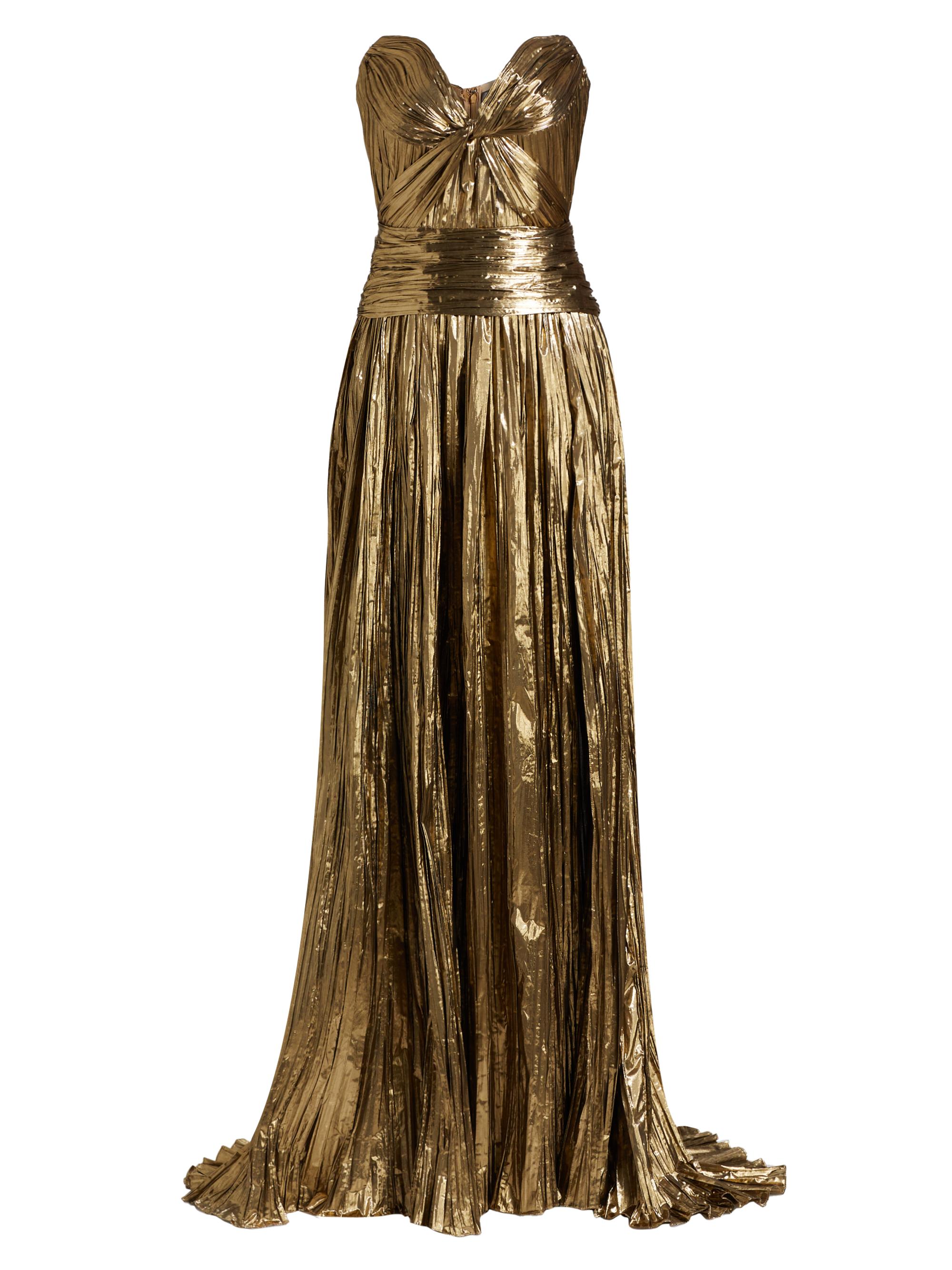 Atelier Prabal Gurung Women's Marilyn Metallic Draped Gown - Gold