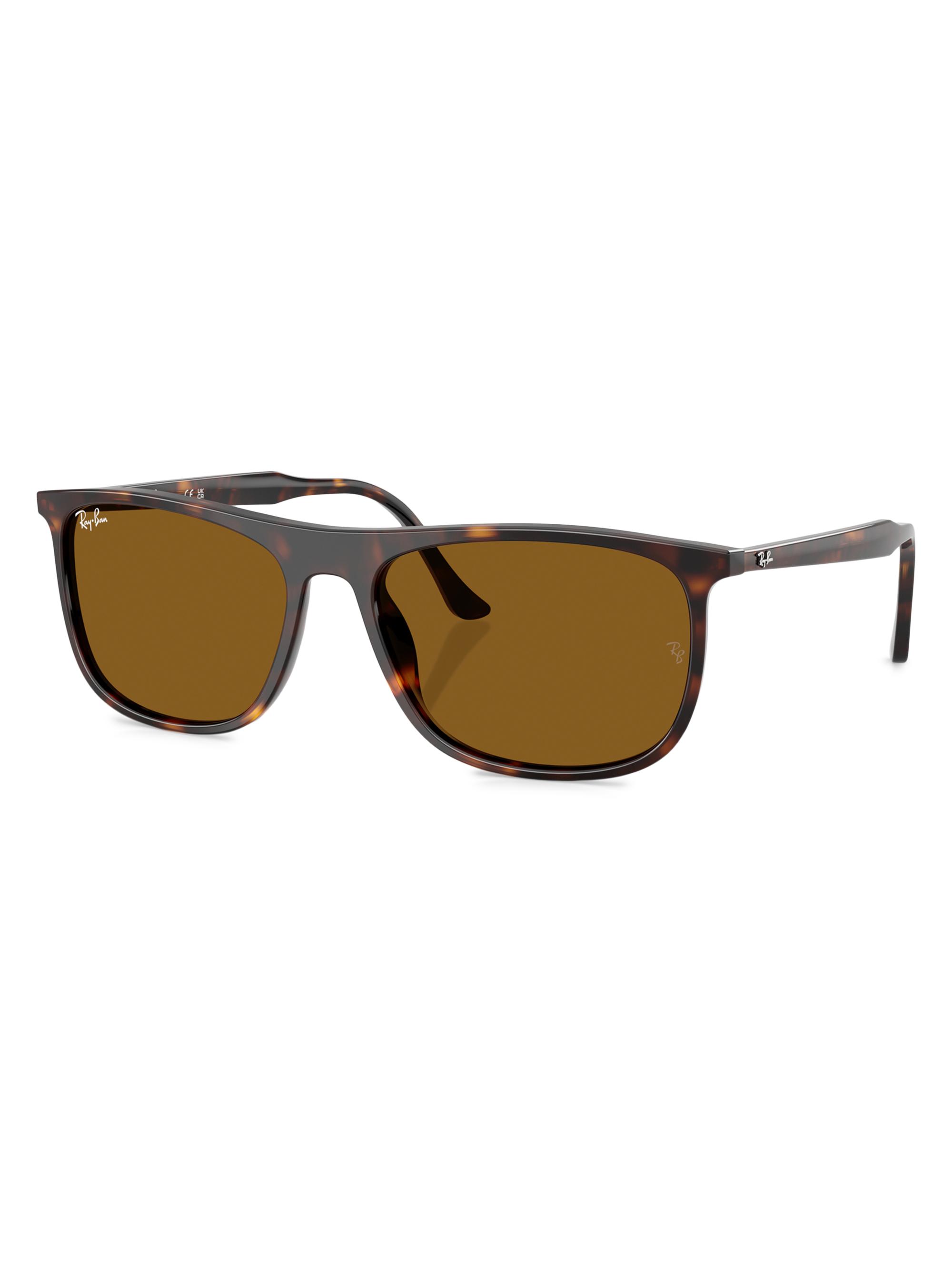 Ray-Ban Men's RB2216F 58MM Rectangular Sunglasses - Havana Brown