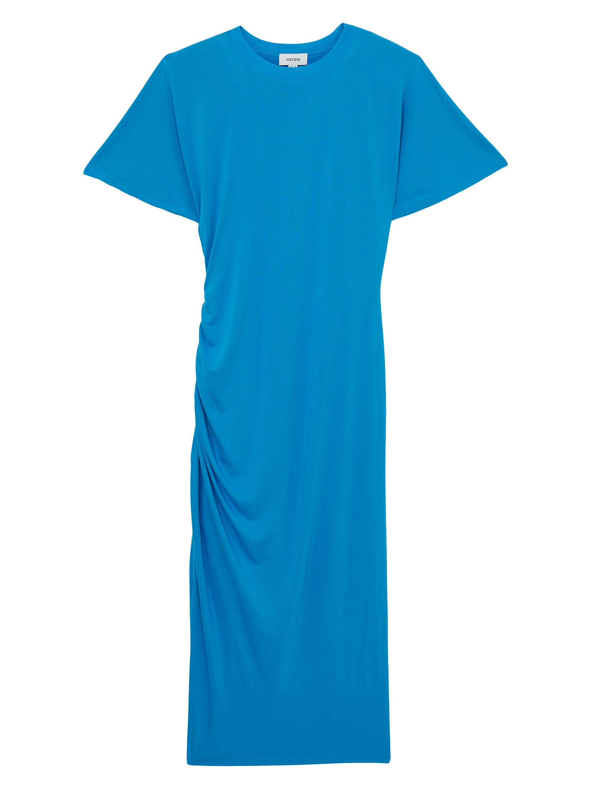 Reiss Women's Ruched Jersey Midi-Dress - Bright Blue