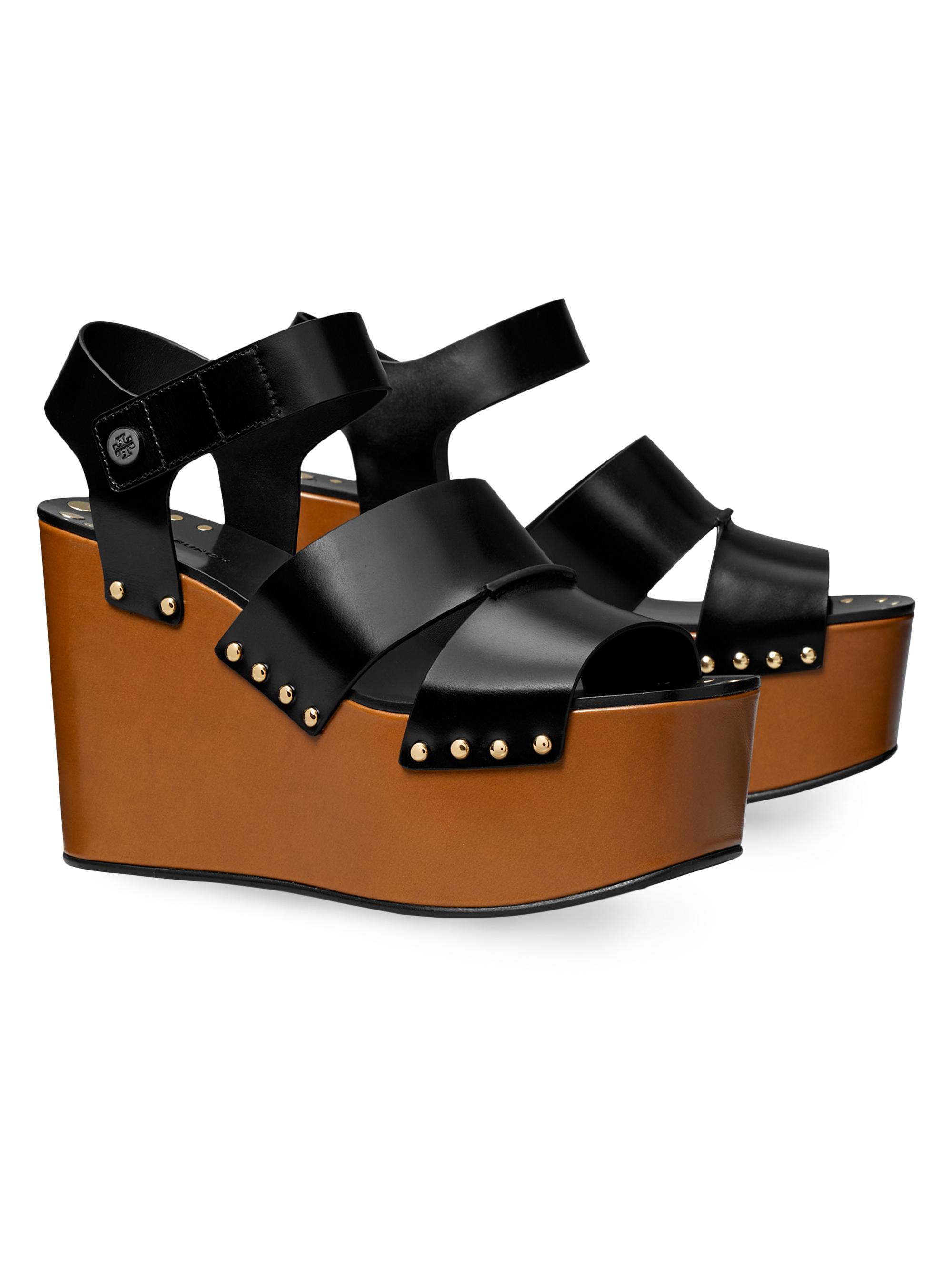 Tory Burch 110MM Studded Leather Platform Wedge Sandals | Saks