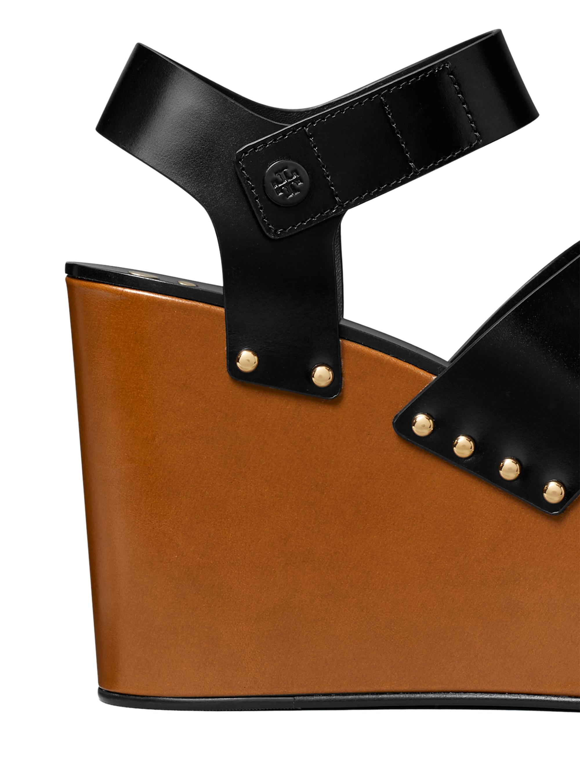 Tory Burch 110MM Studded Leather Platform Wedge Sandals | Saks
