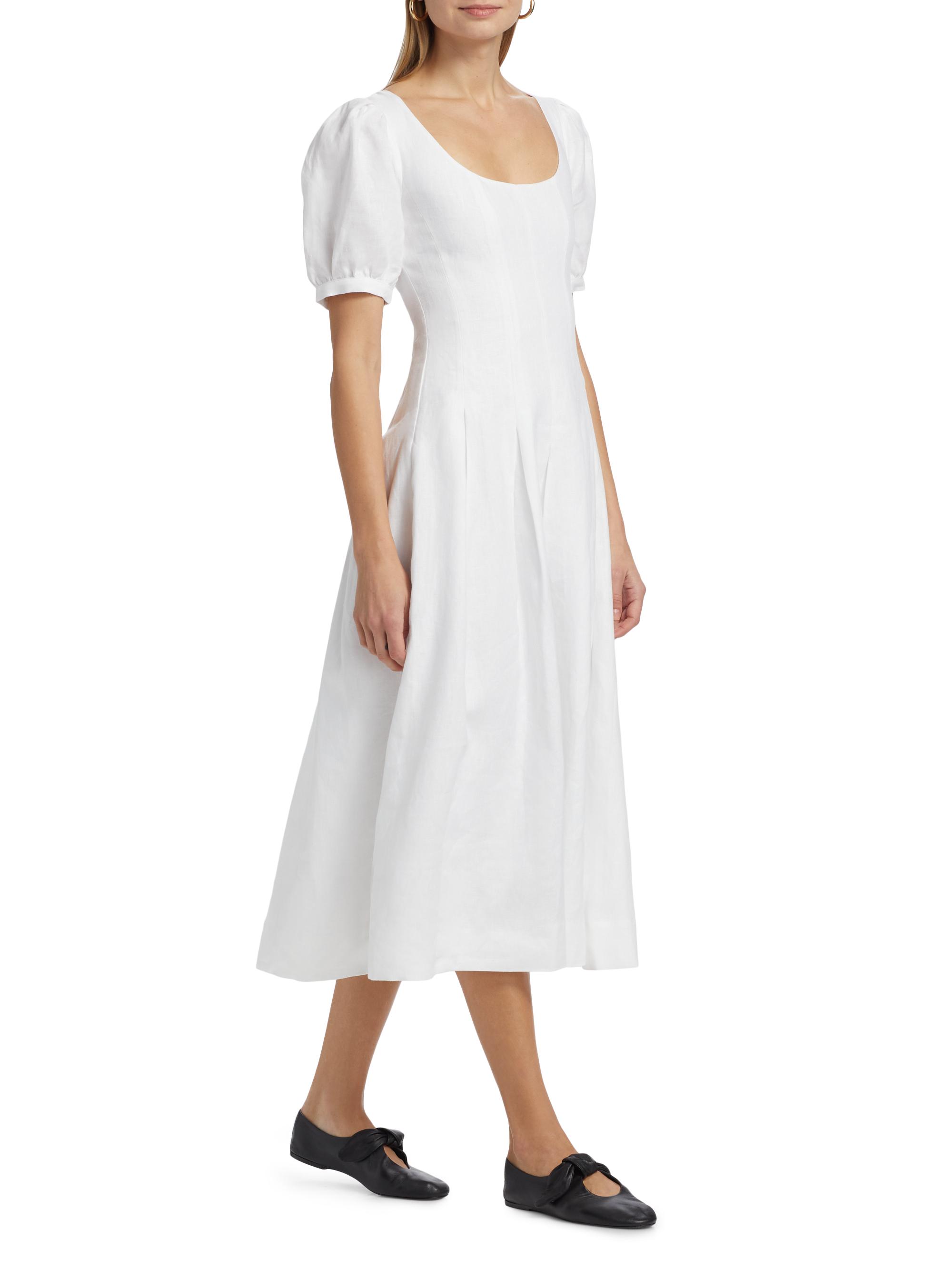 couco floral linen midi dress Anne Klein A-Line Midi Dress