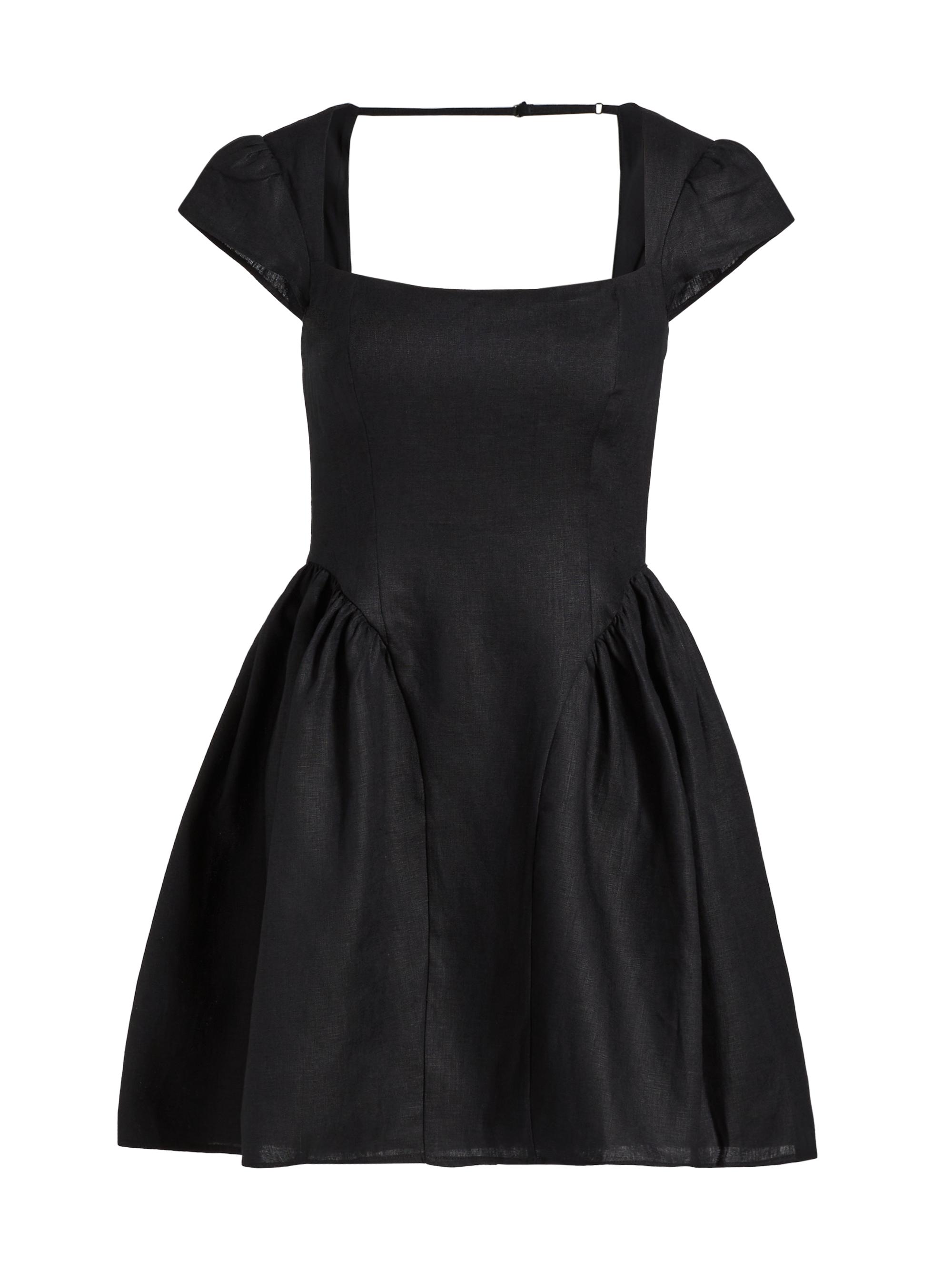 Reformation Women's Oaklyn Linen A-Line Minidress - Black
