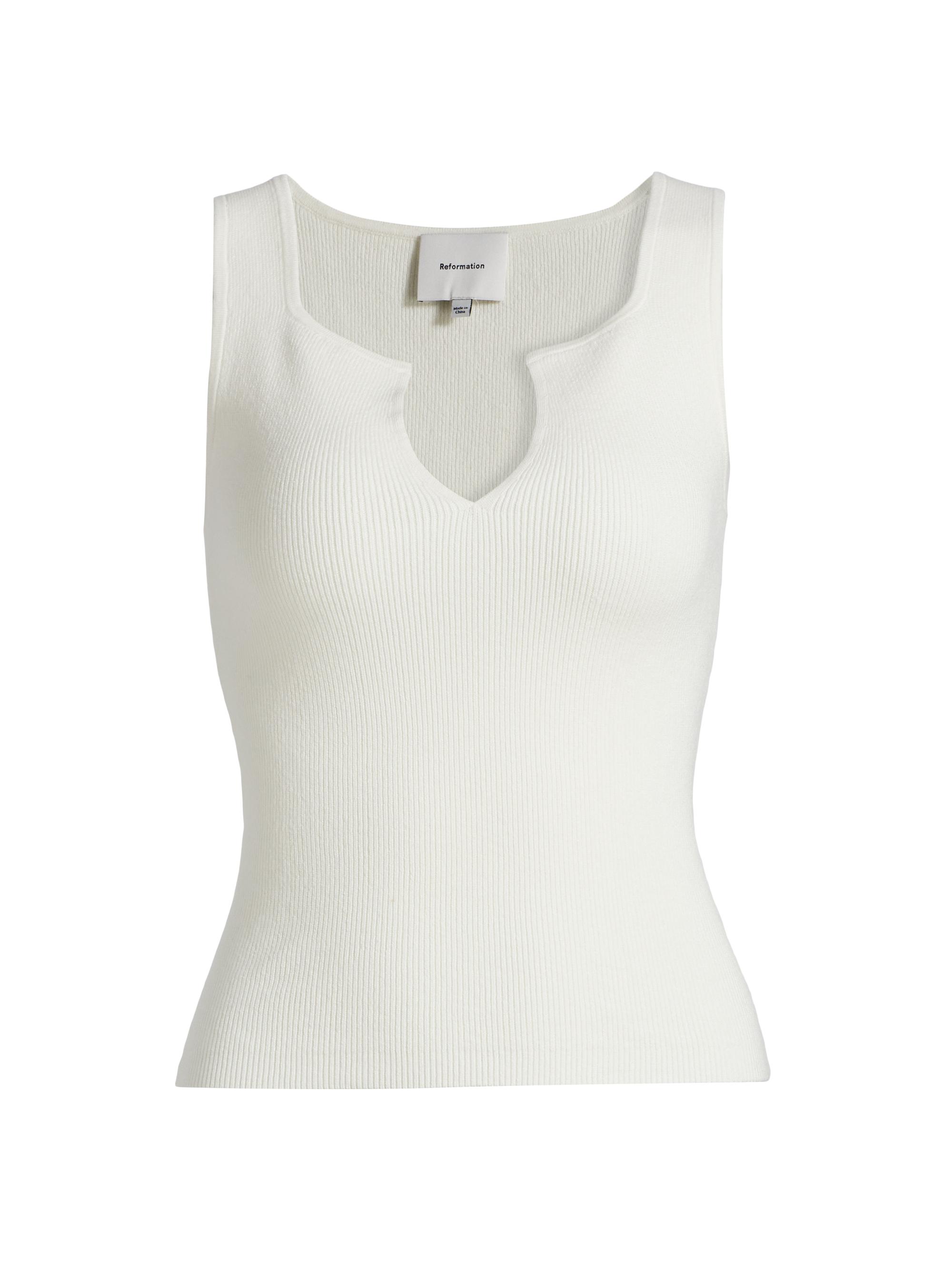 Reformation Women's Rylie Cotton Sweater Tank - Fior Di Latte