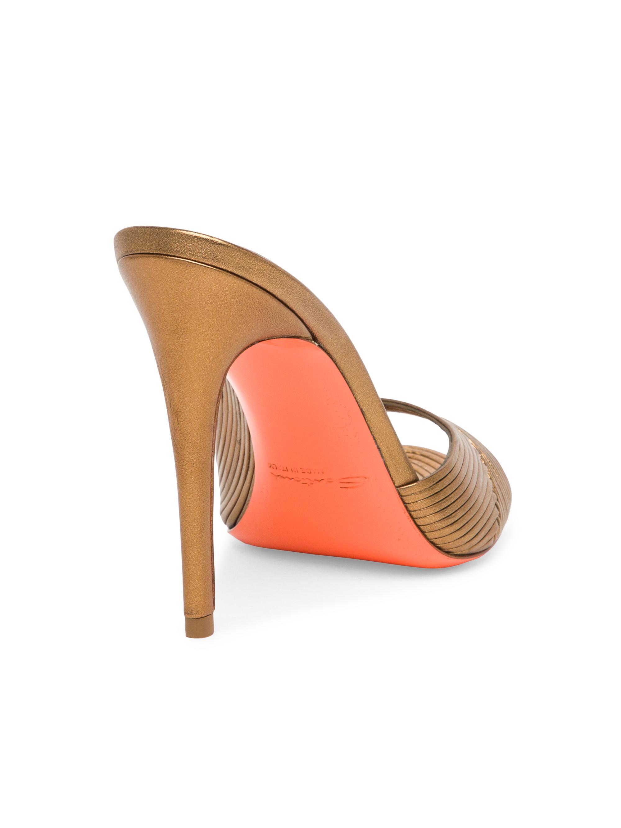 Santoni Serpentine 85MM Metallic Leather Sandals | Saks Fifth Avenue