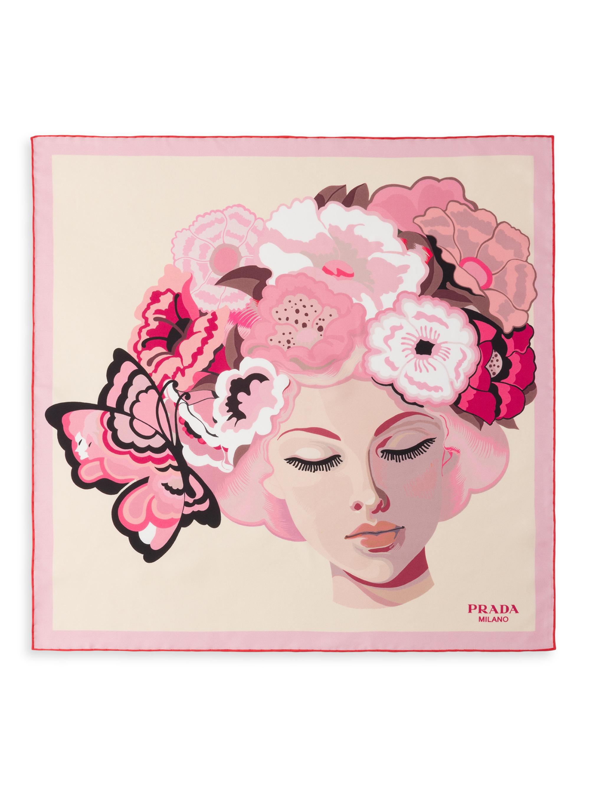 PRADA シルク　スカーフ PRADA（プラダ） スカーフ シルクツイル プリントツイル スカーフ