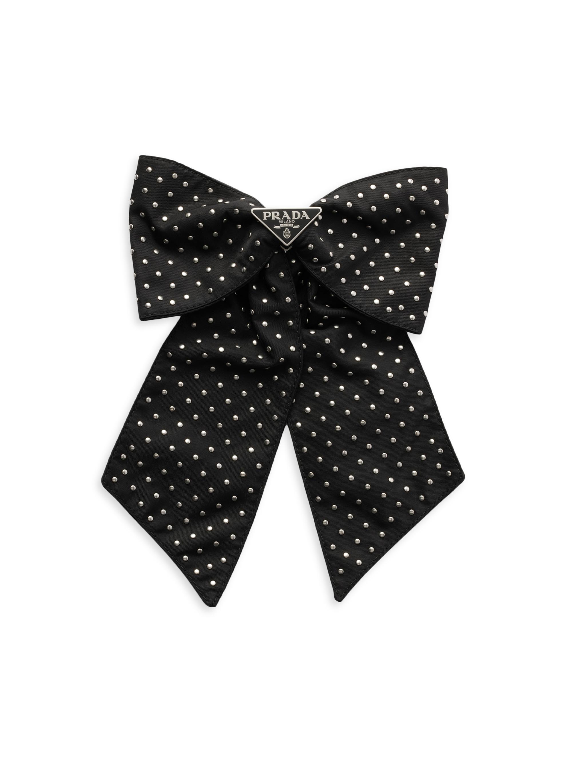 Prada Women's Studded Re-Nylon Hair Clip - Black